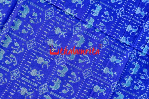 Hathi Tribal Blue Sambalpuri Cotton Saree