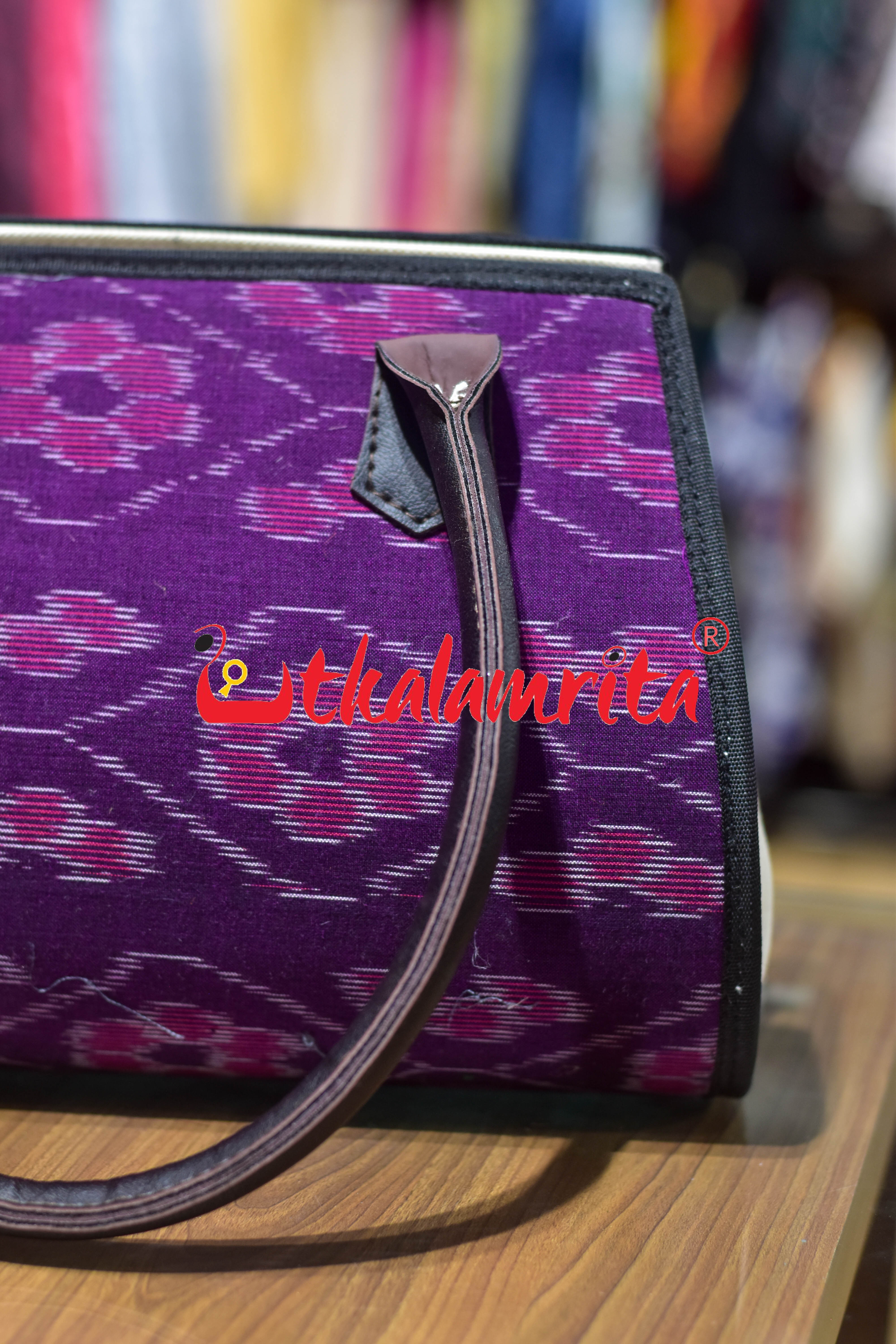 Purple Phula Bandha Trapezium Vanity Bag