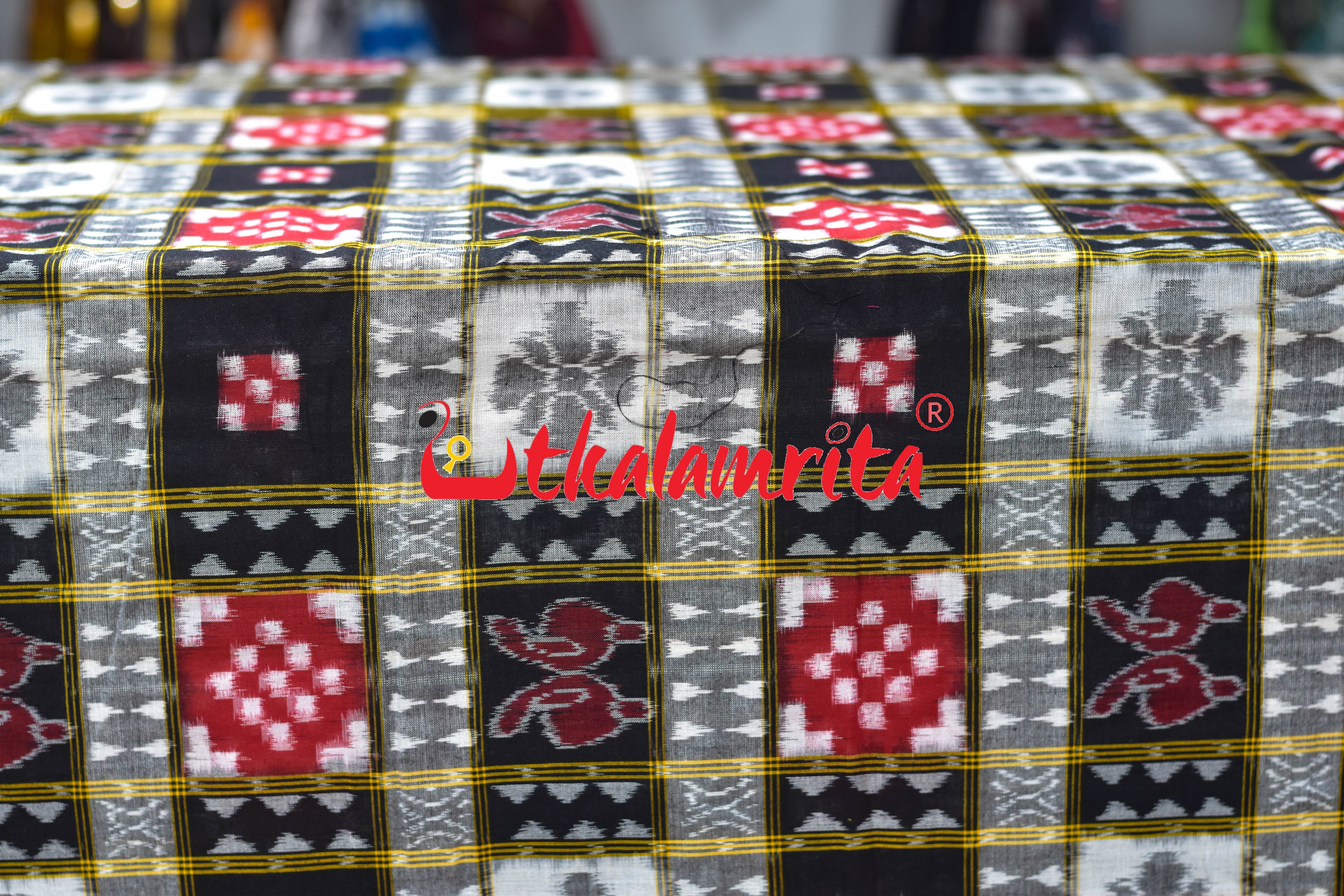 Red Black Sankha Phula Kothi Sambalpuri Cotton (Fabric)