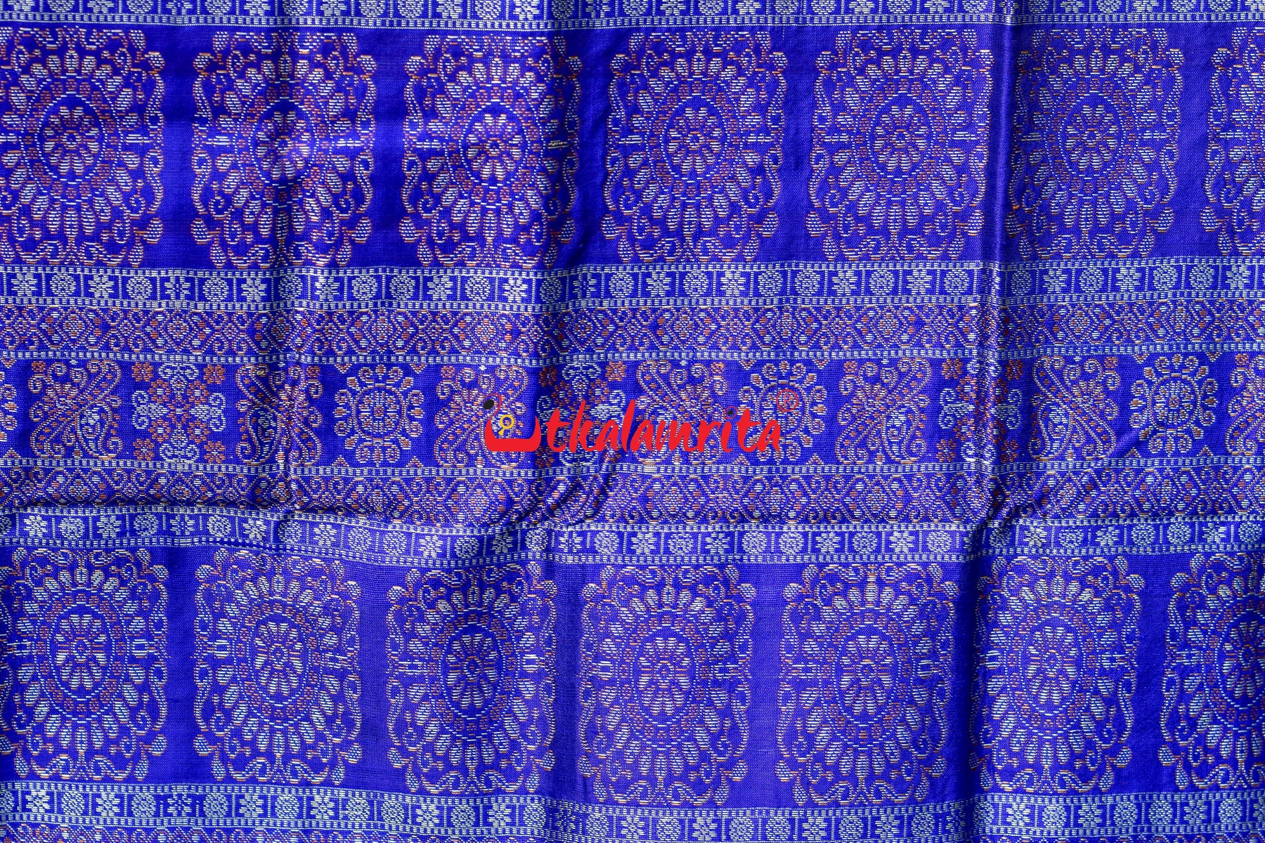 Chandan Blue Bomkai Silk Saree