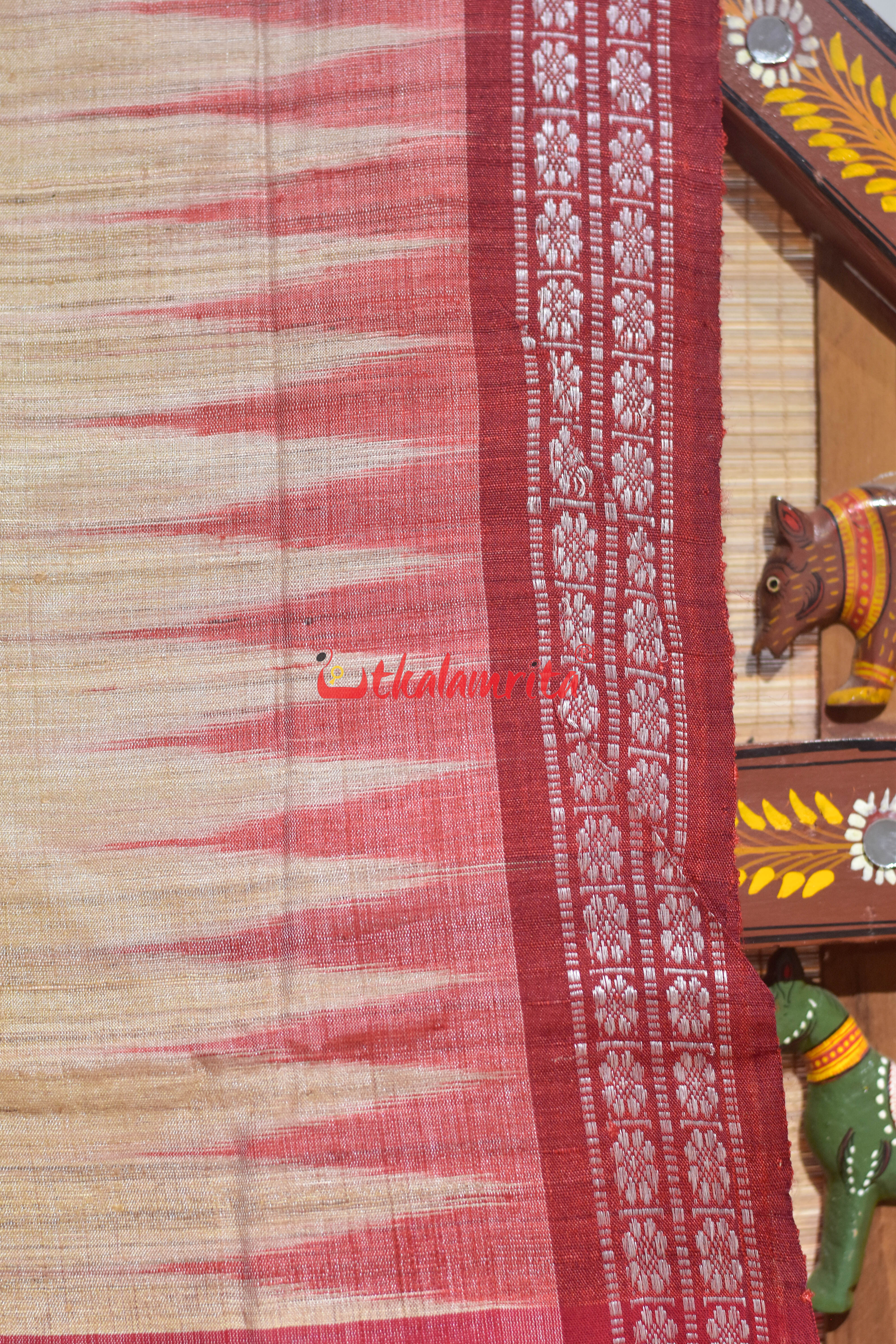 Natural Body Dobby Border Fine Gopalpur Tussar Silk Saree