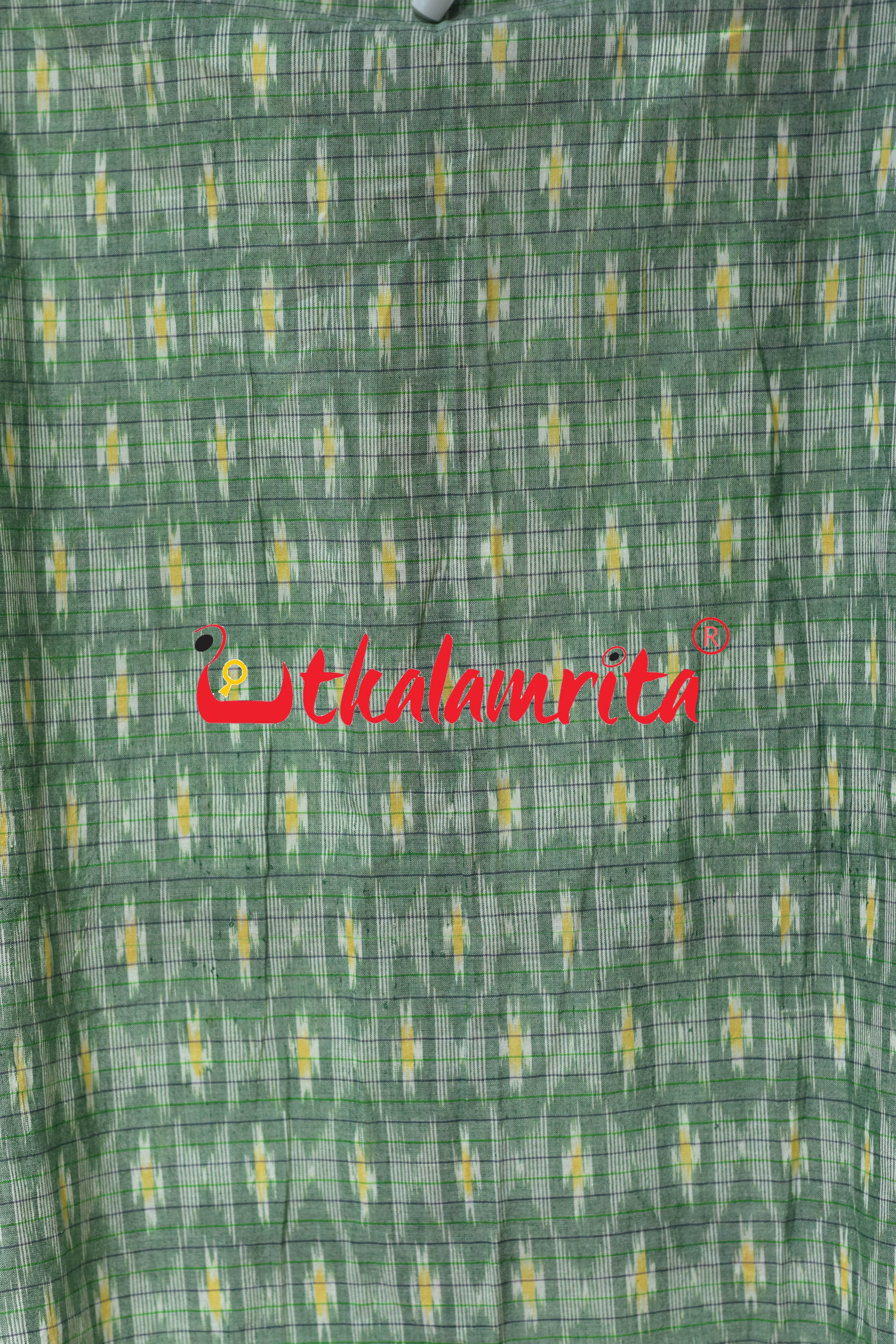 Mint Green Checks Star Odia Letters (Men's Short kurta)