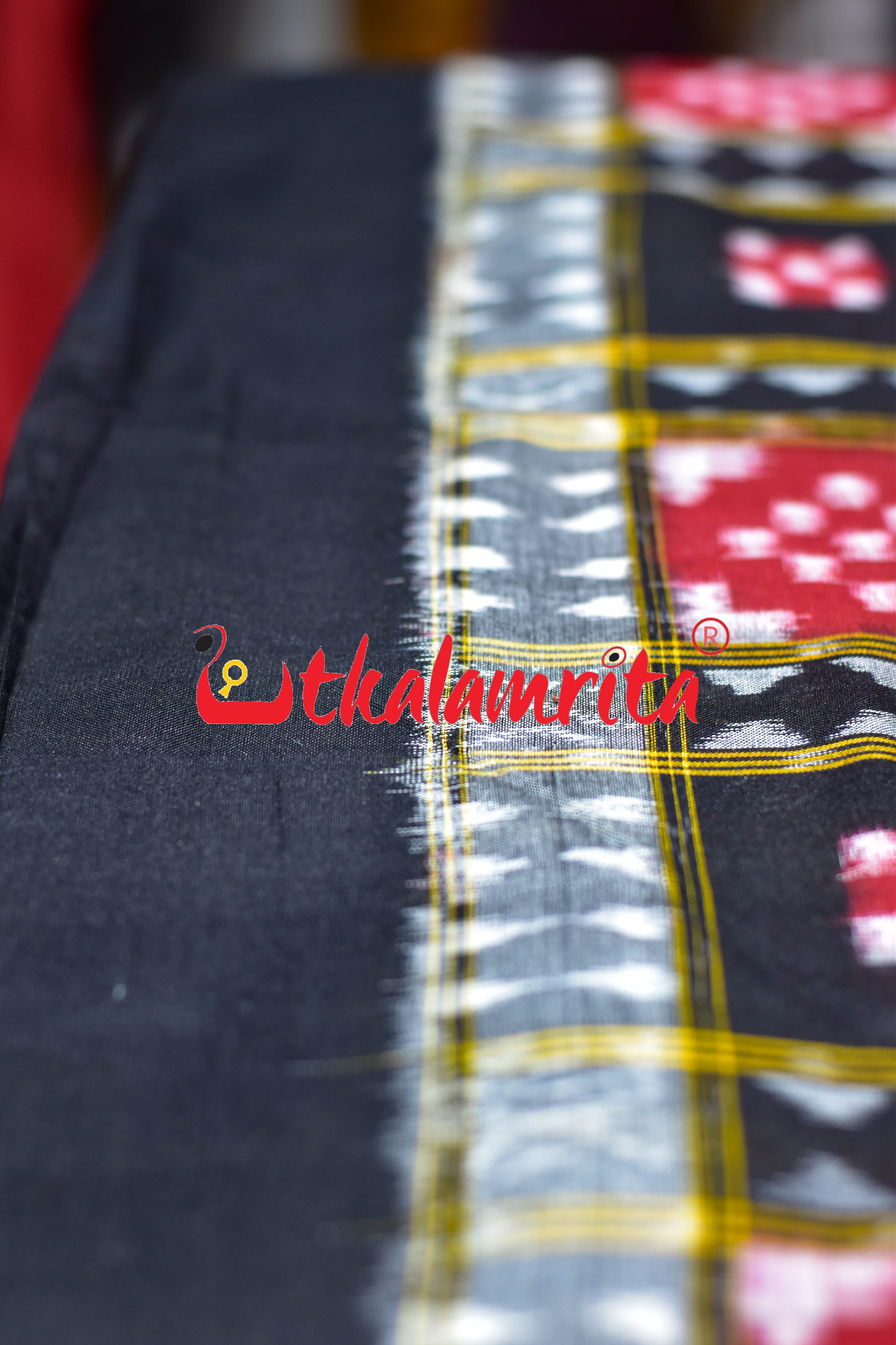 Red Black Sankha Phula Kothi Sambalpuri Cotton (Fabric)