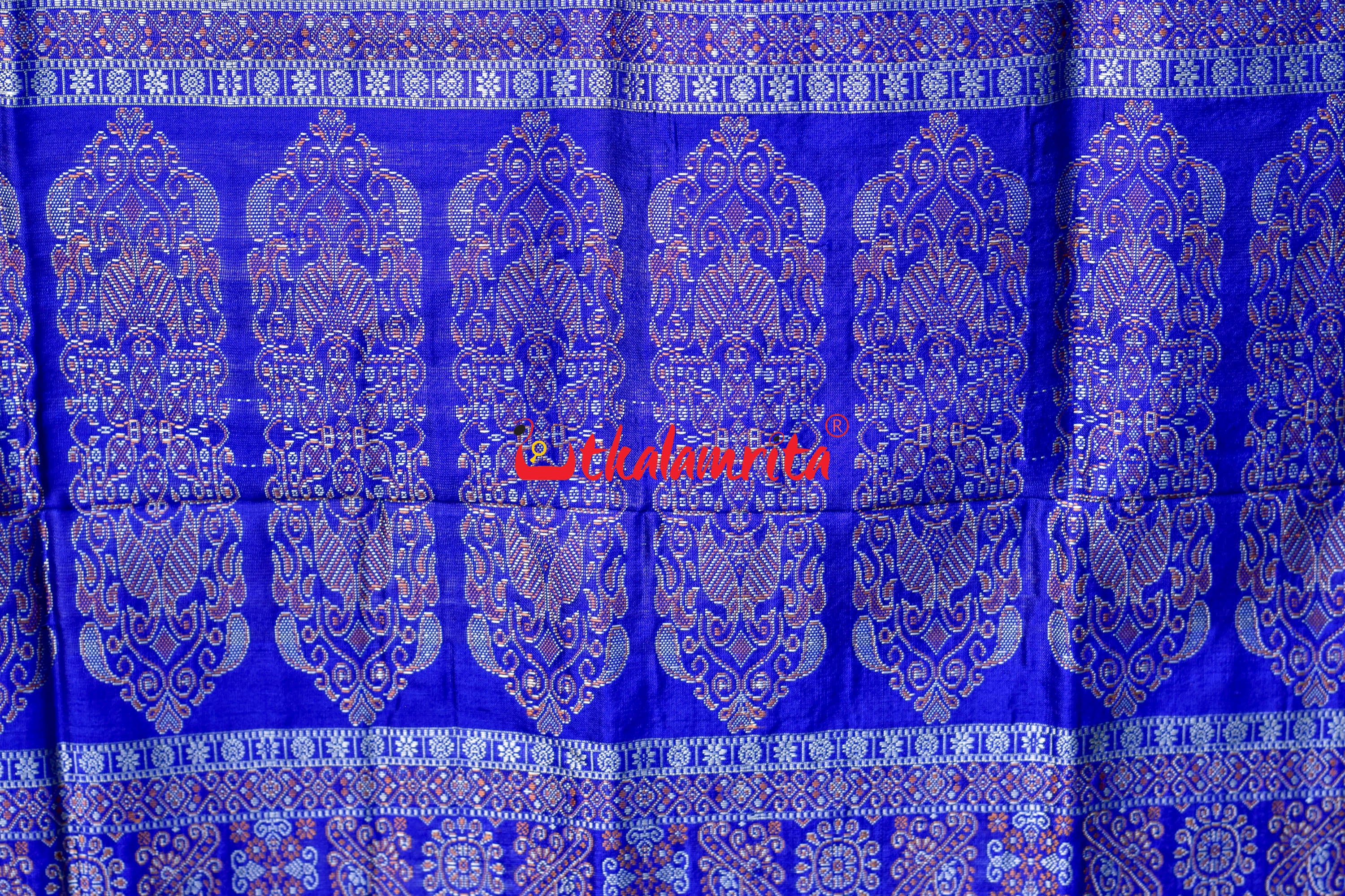 Chandan Blue Bomkai Silk Saree