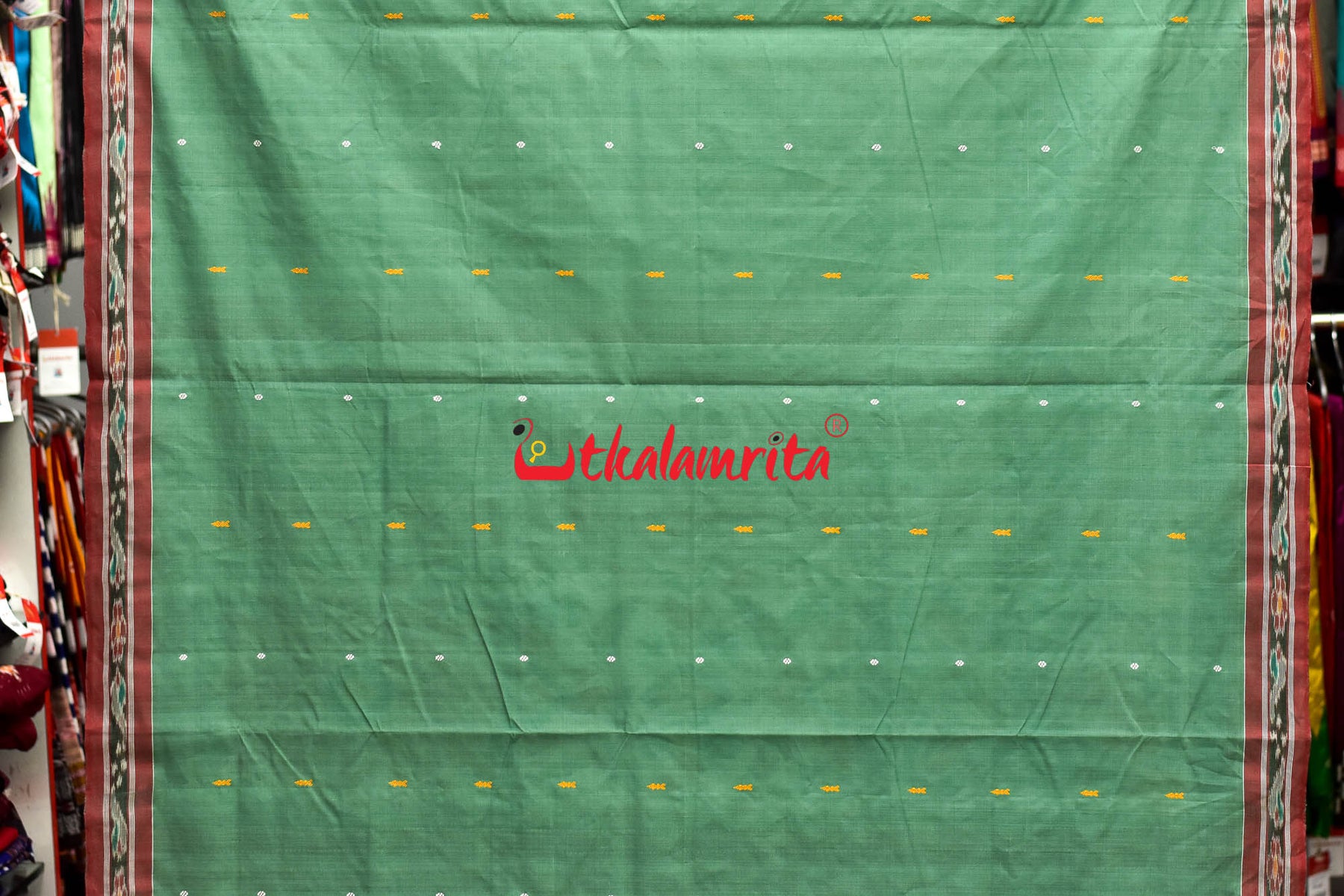 Light Mossy Green Pittala Cotton Saree
