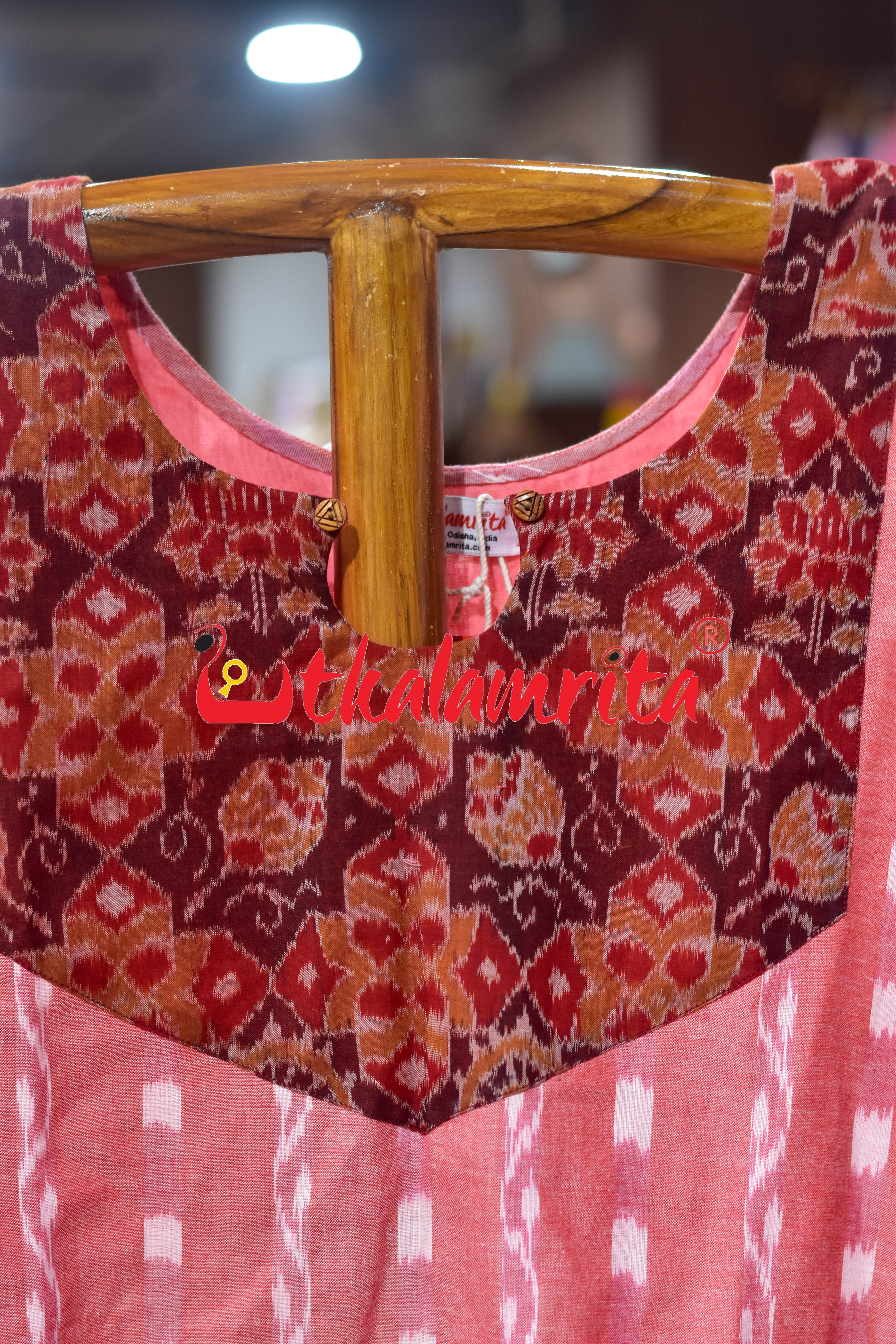 Peach Tipa Mala Padma Sankha (Ladies' Kurti)