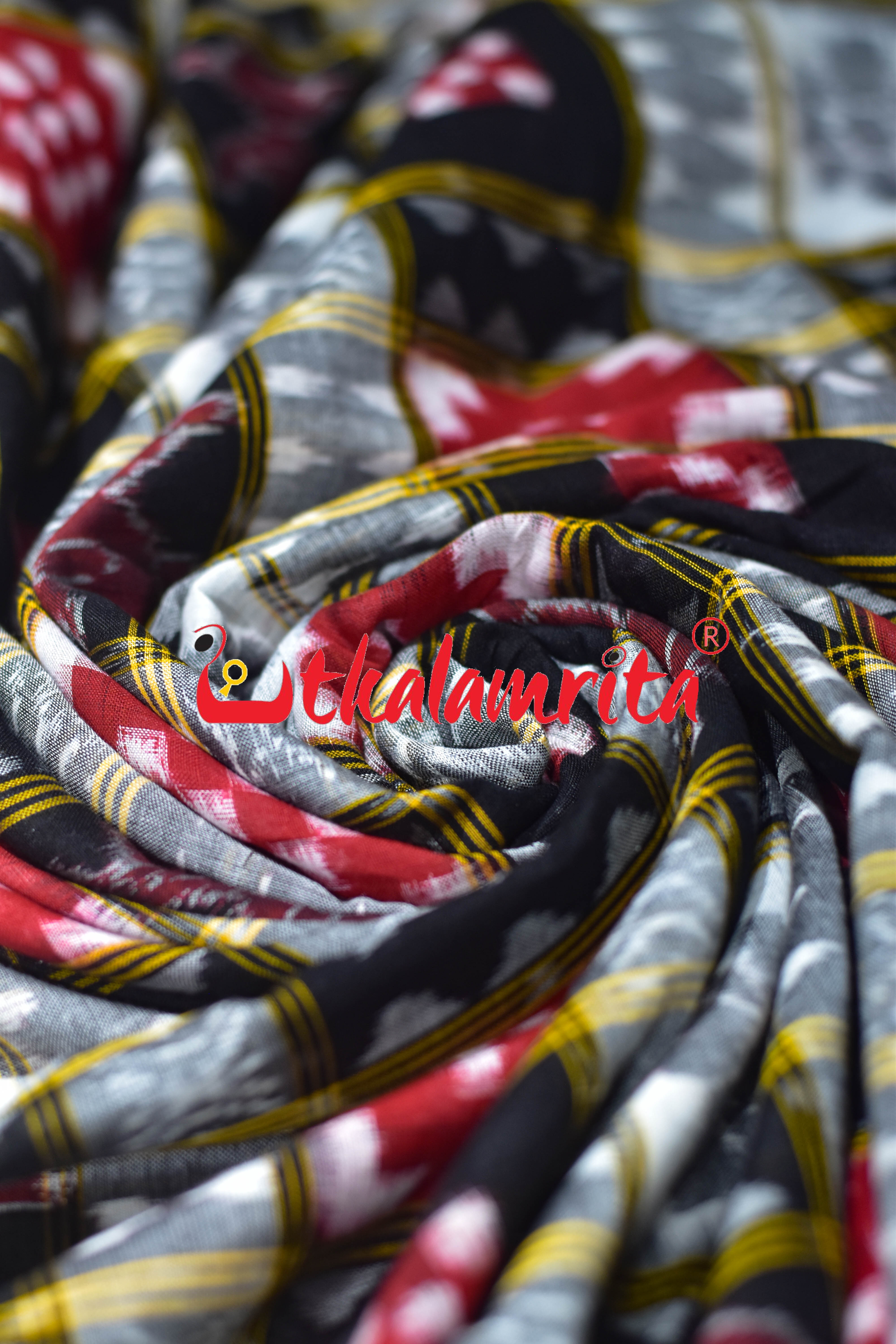 Red Black Sankha Phula Kothi Sambalpuri Cotton (Fabric)