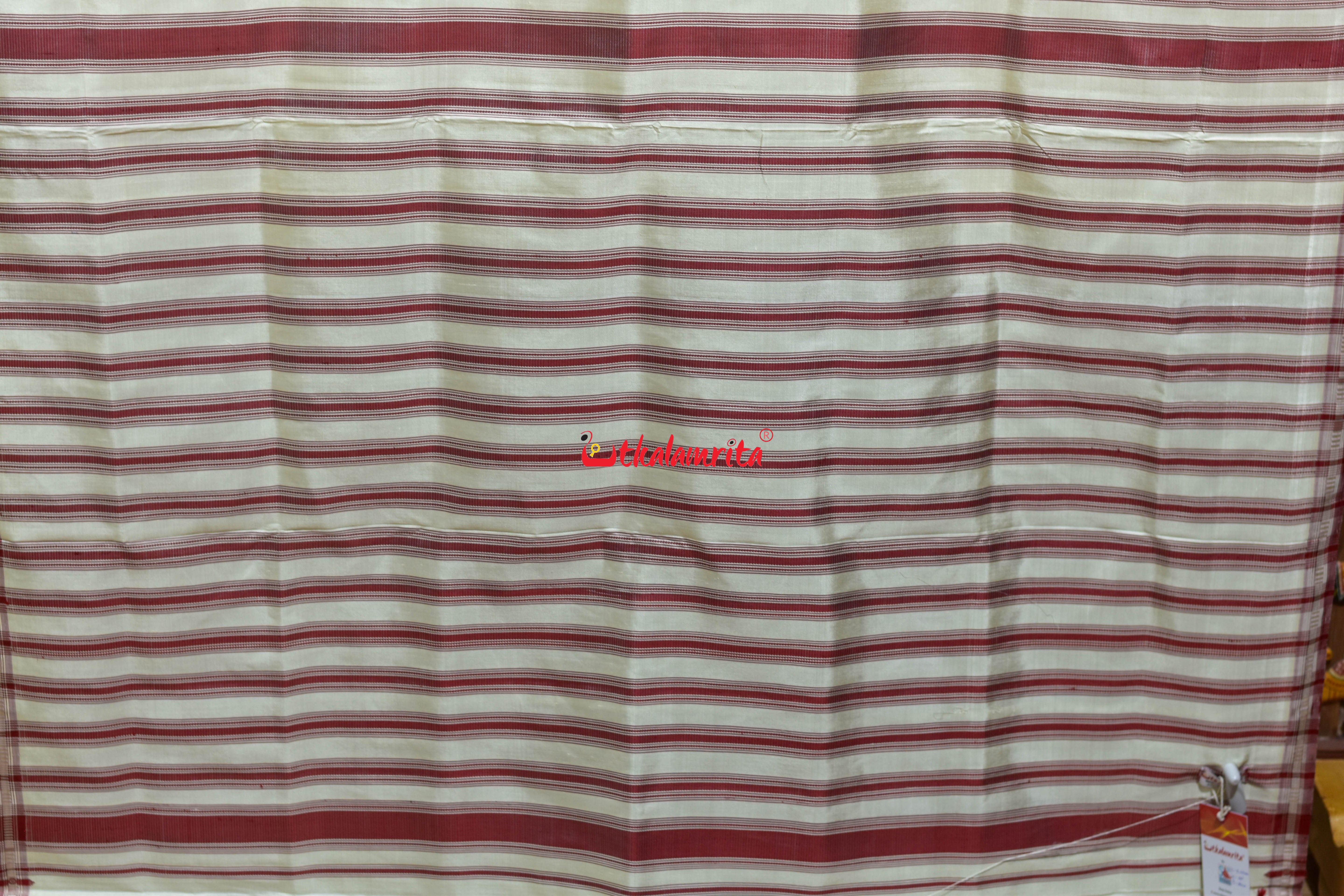 Off White Maroon Single Anchal Berhampuri Silk Saree