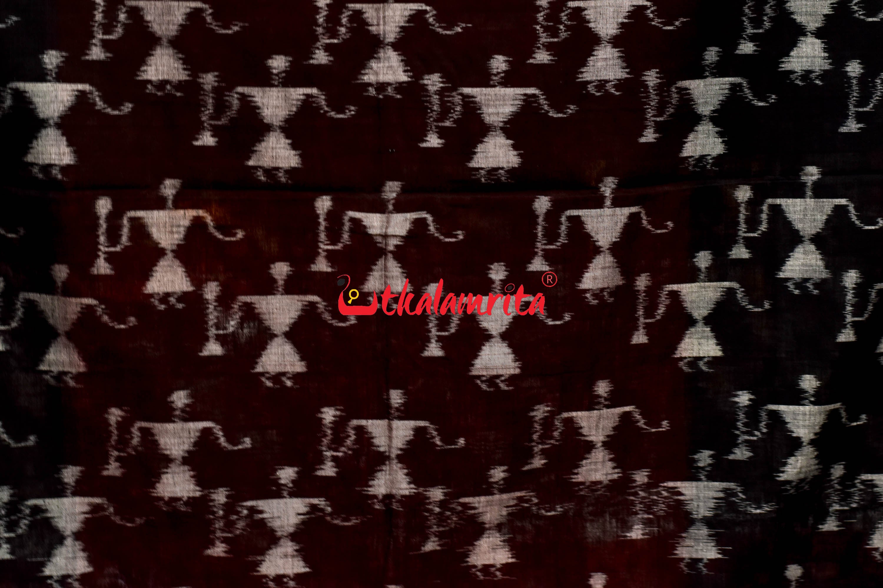 Red Black Scot Pasapali Tribal Anchal Khandua Cotton Saree