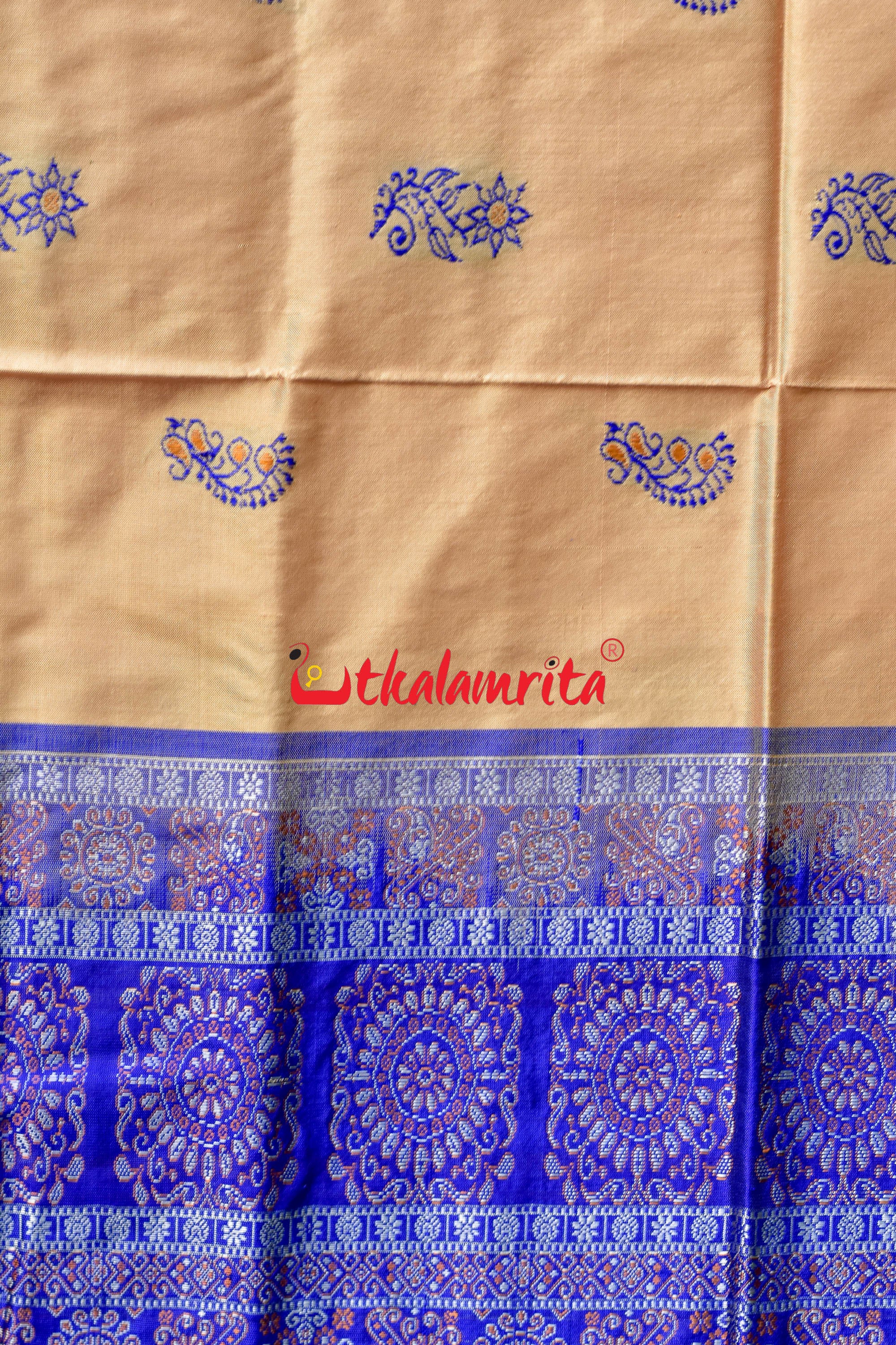 Chandan Blue Bomkai Silk Saree