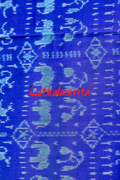Hathi Tribal Blue Sambalpuri Cotton Saree