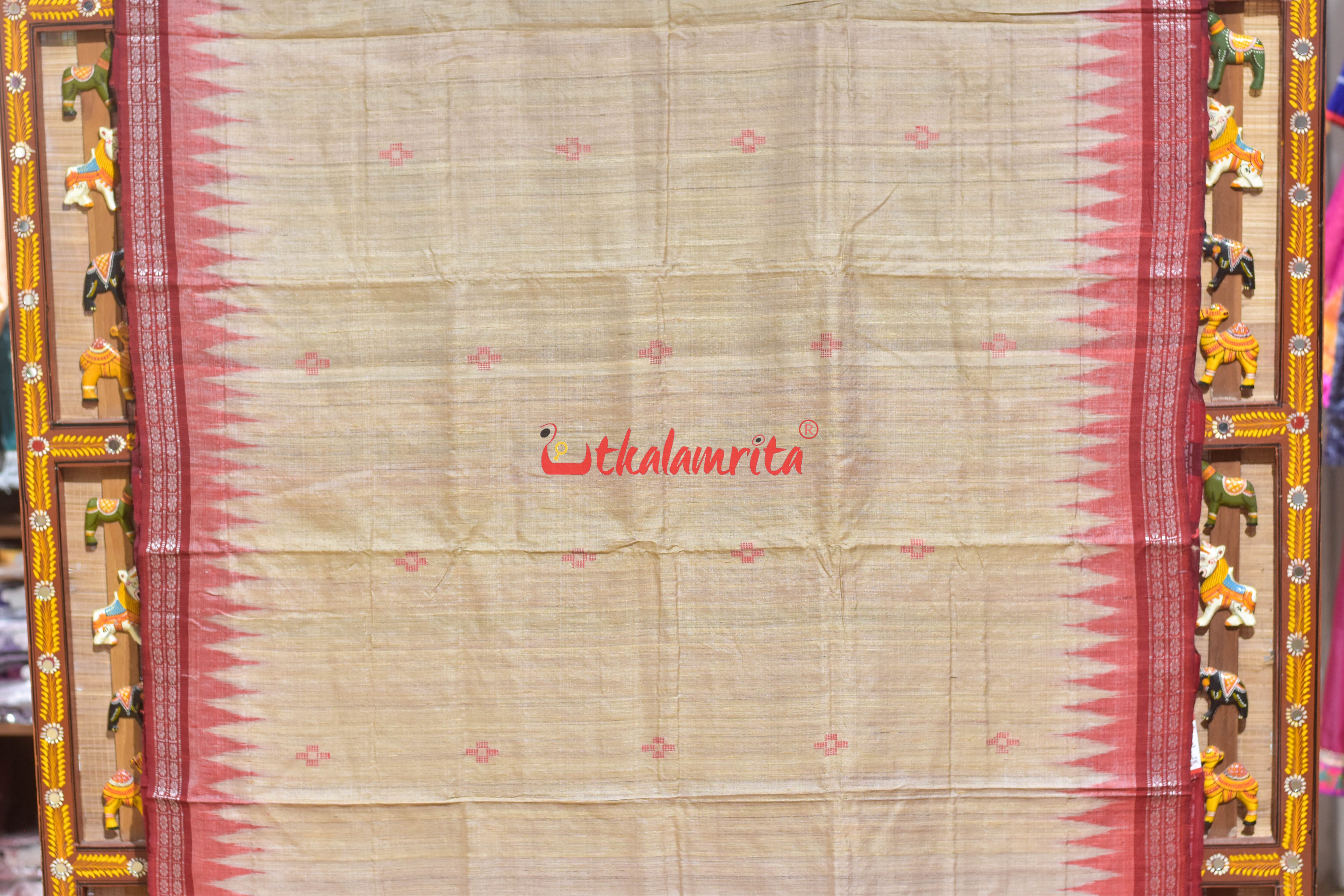 Natural Body Dobby Border Fine Gopalpur Tussar Silk Saree