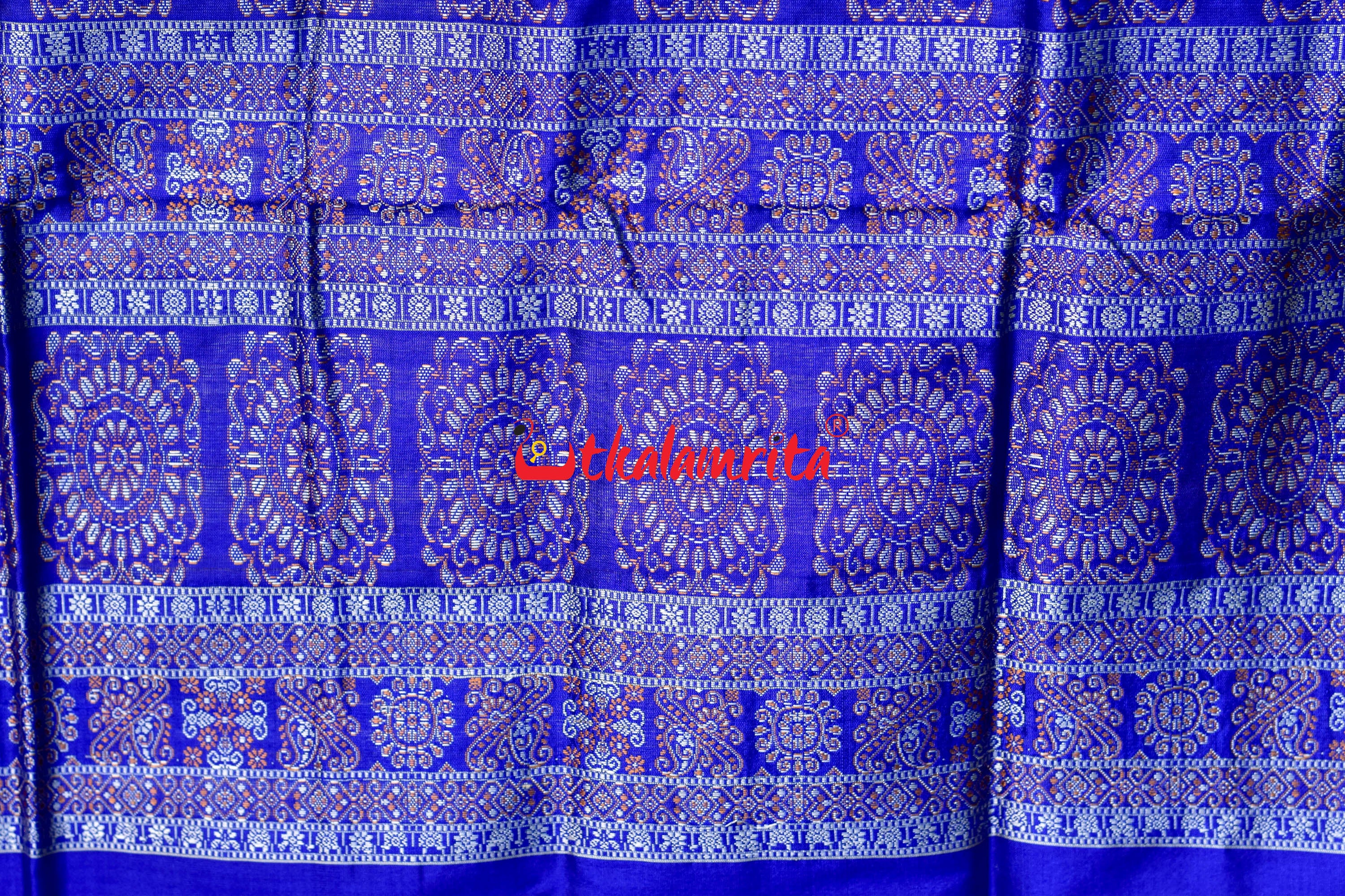 Chandan Blue Bomkai Silk Saree