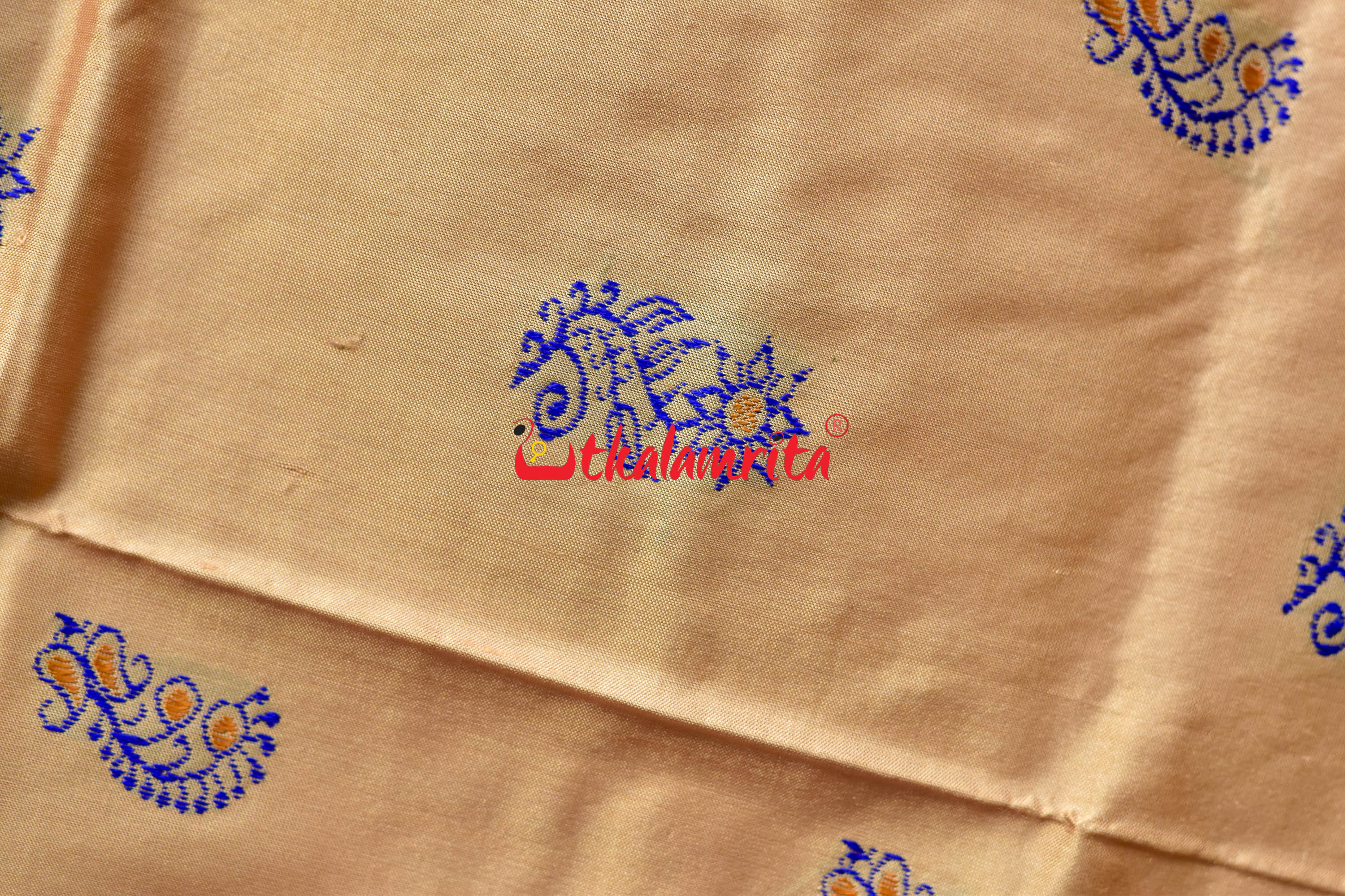 Chandan Blue Bomkai Silk Saree