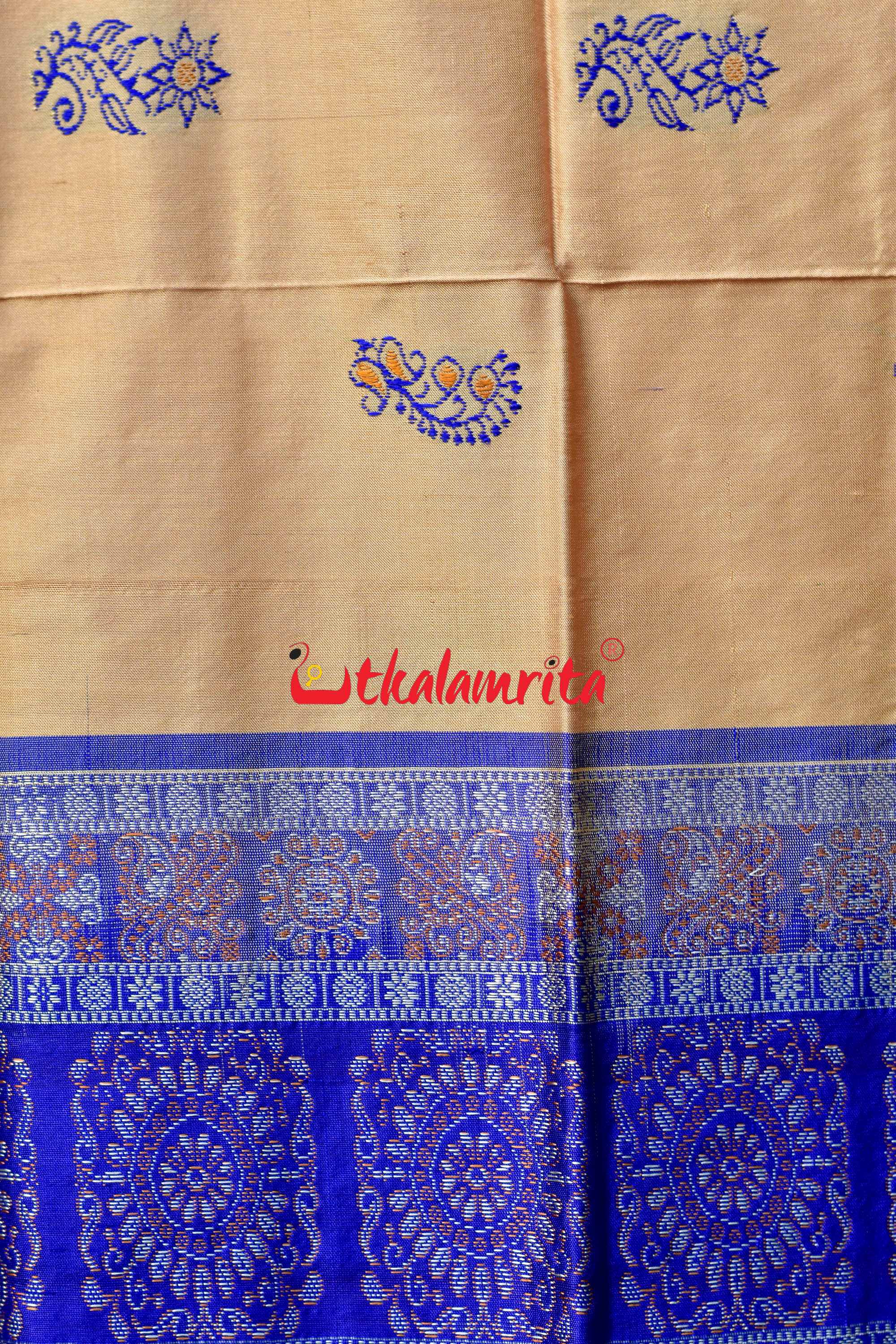 Chandan Blue Bomkai Silk Saree
