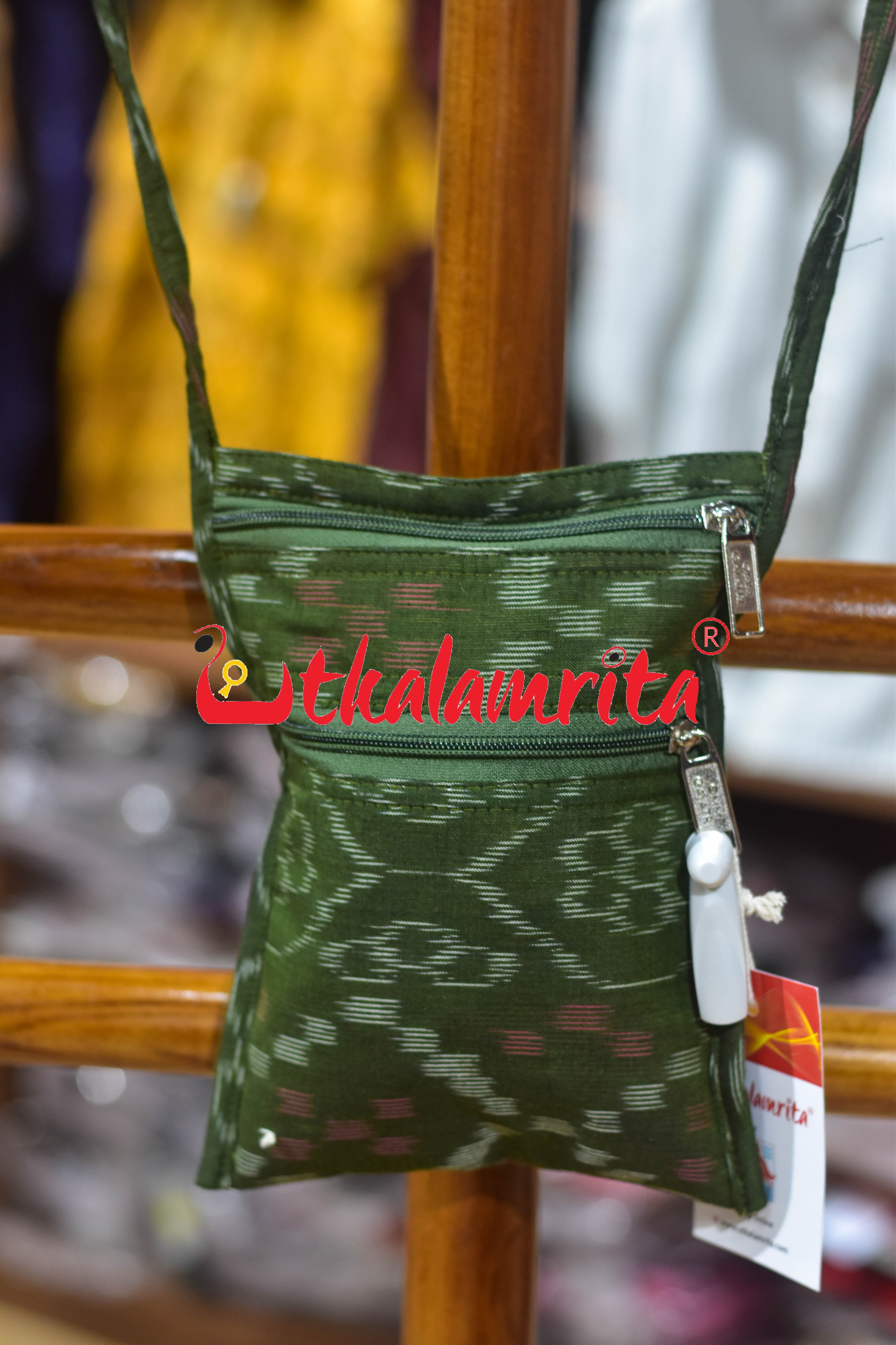 Mehndi Wavy Flower Bandha Mobile Sling Bag