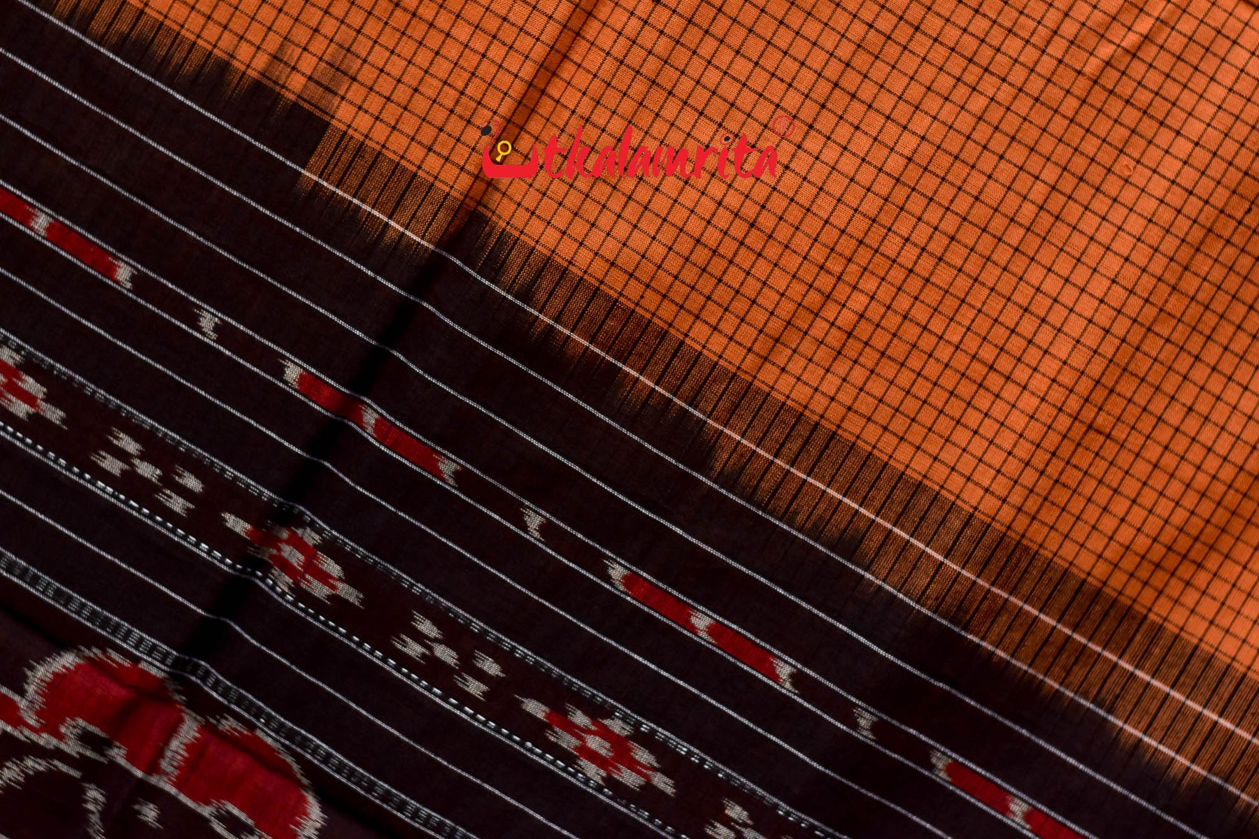 Rust Sachipar Khandua Cotton Saree