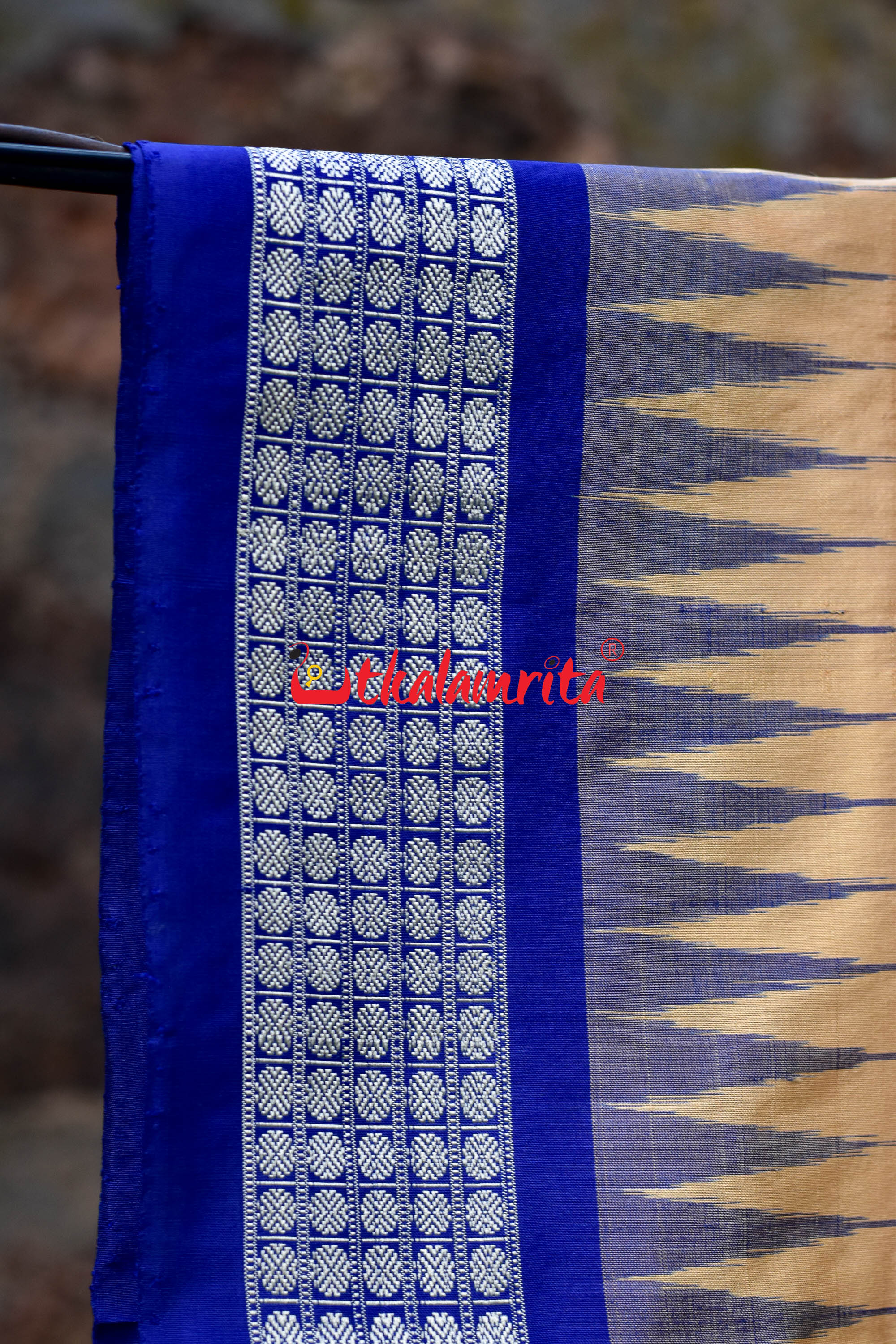 Chandan Blue Bomkai Silk Saree
