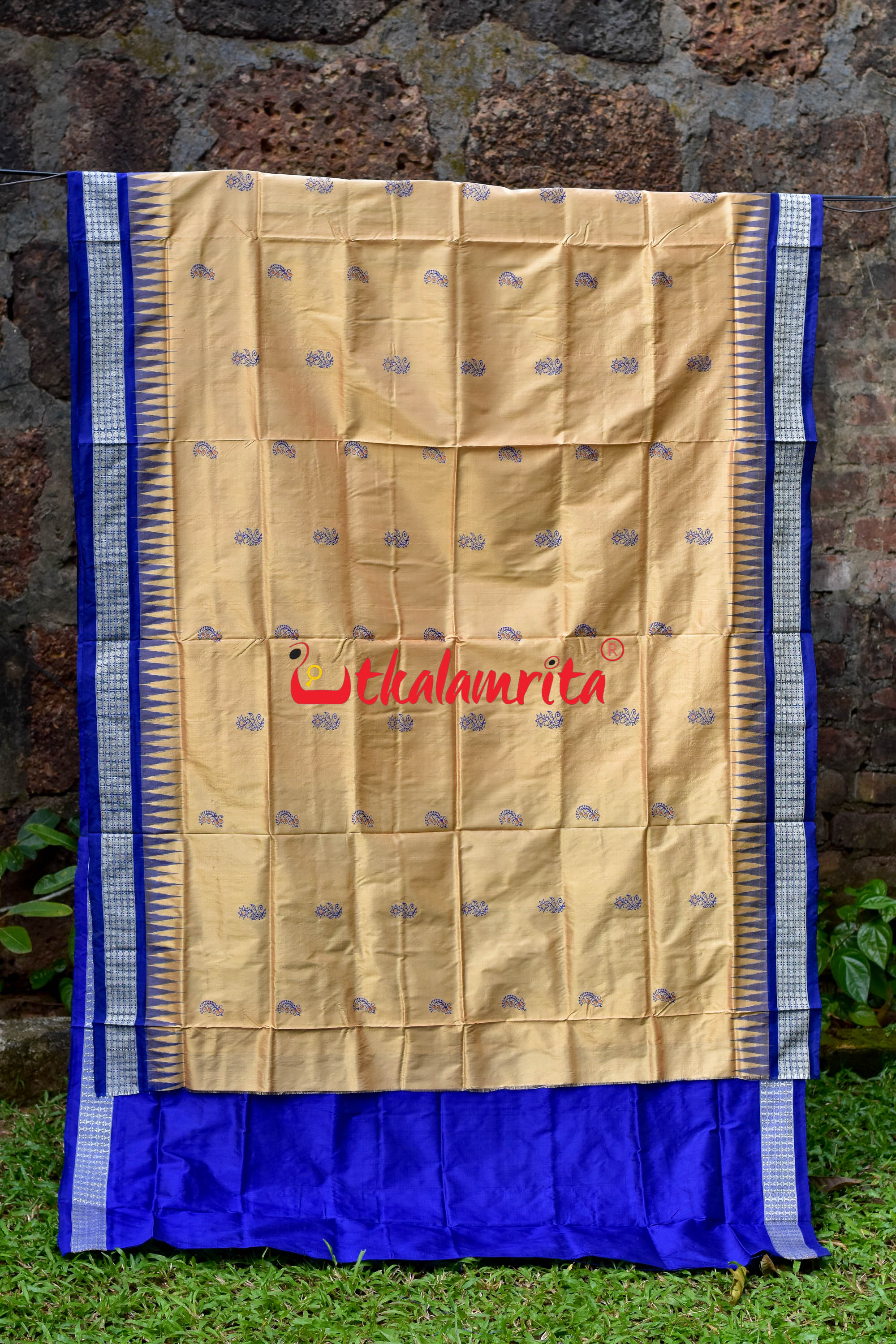 Chandan Blue Bomkai Silk Saree