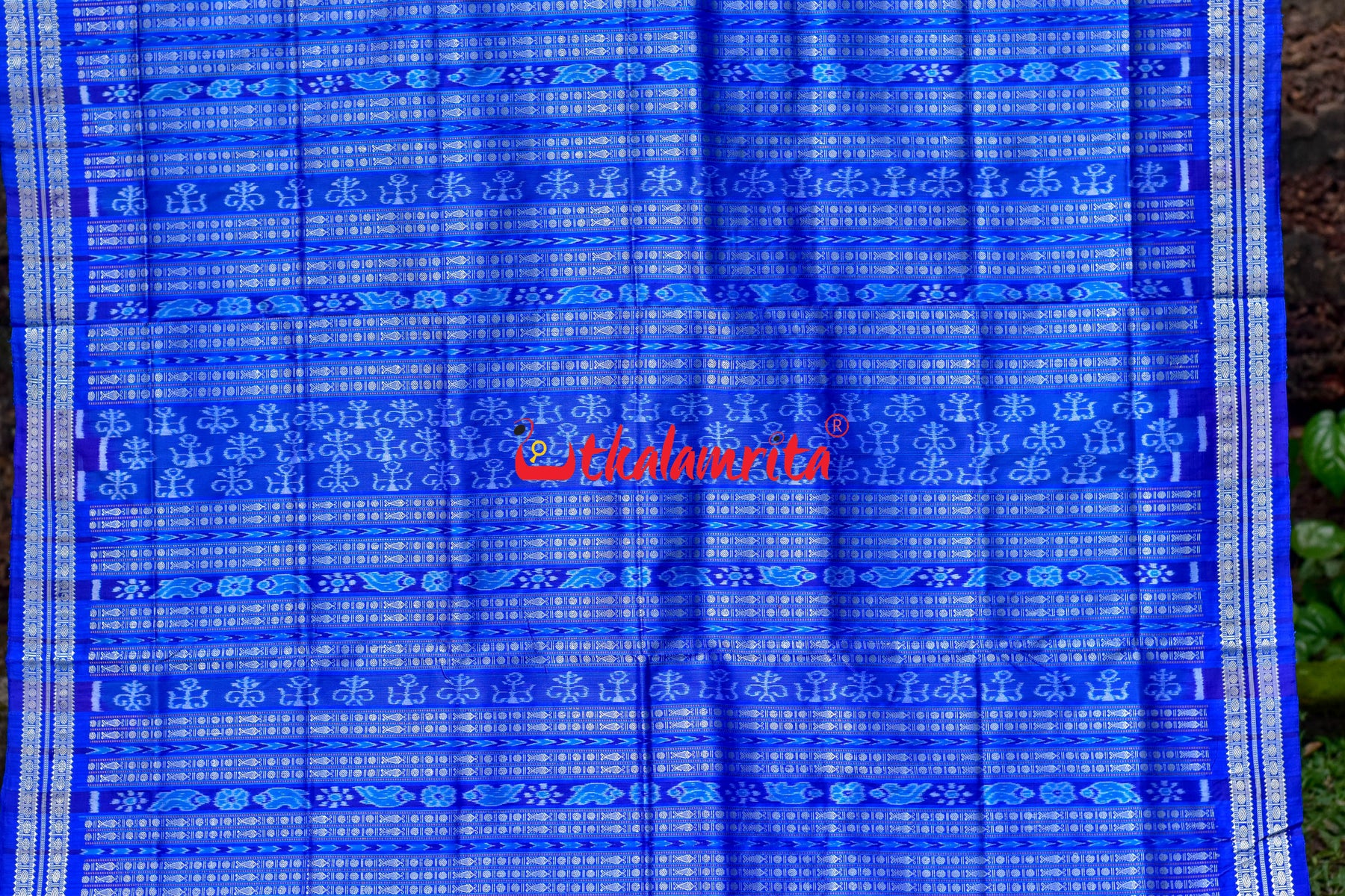 Tribal Blue With Deep Blue Sambalpuri Silk