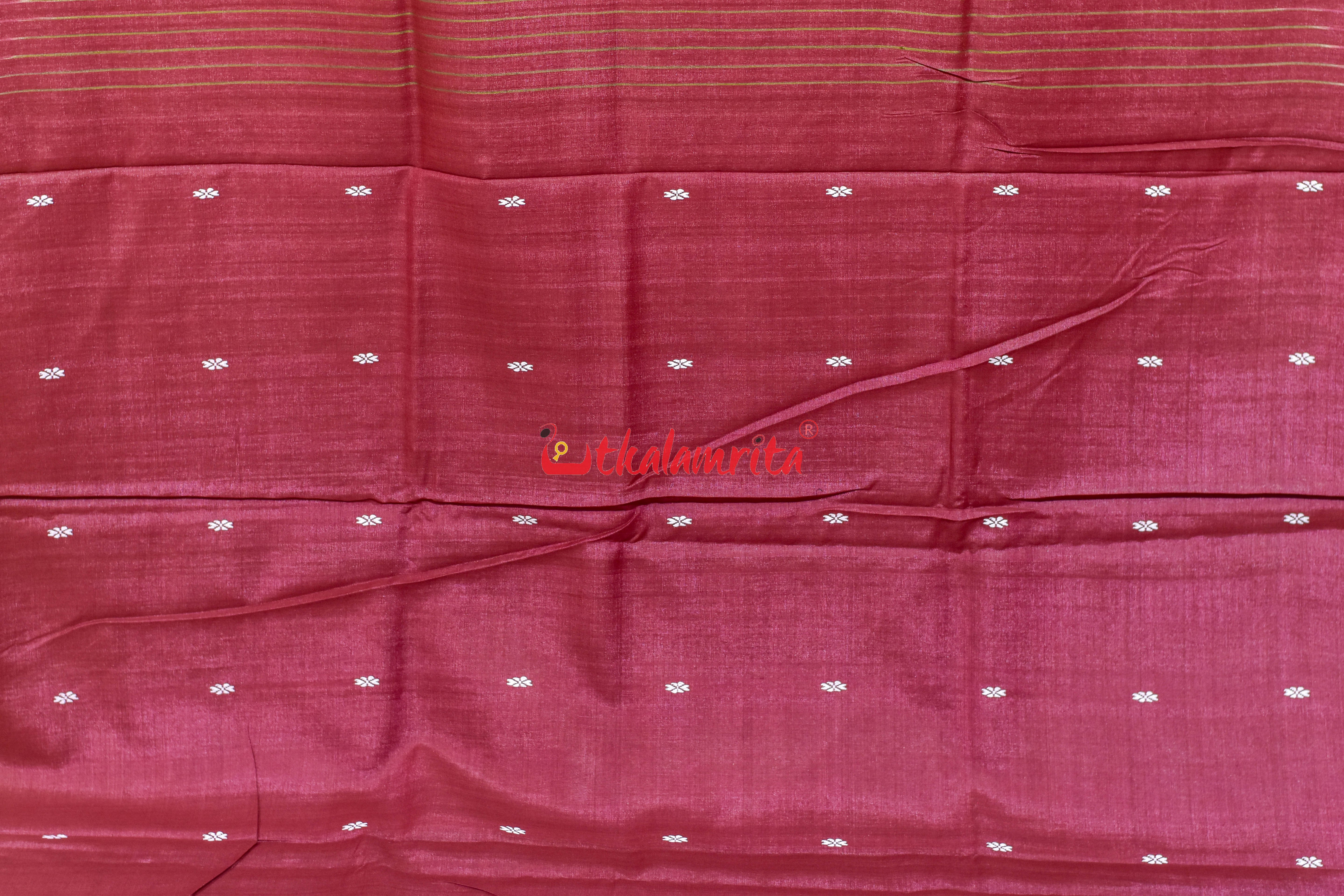 Olive Maroon Traditional Design Gopalpur Tussar Silk Saree