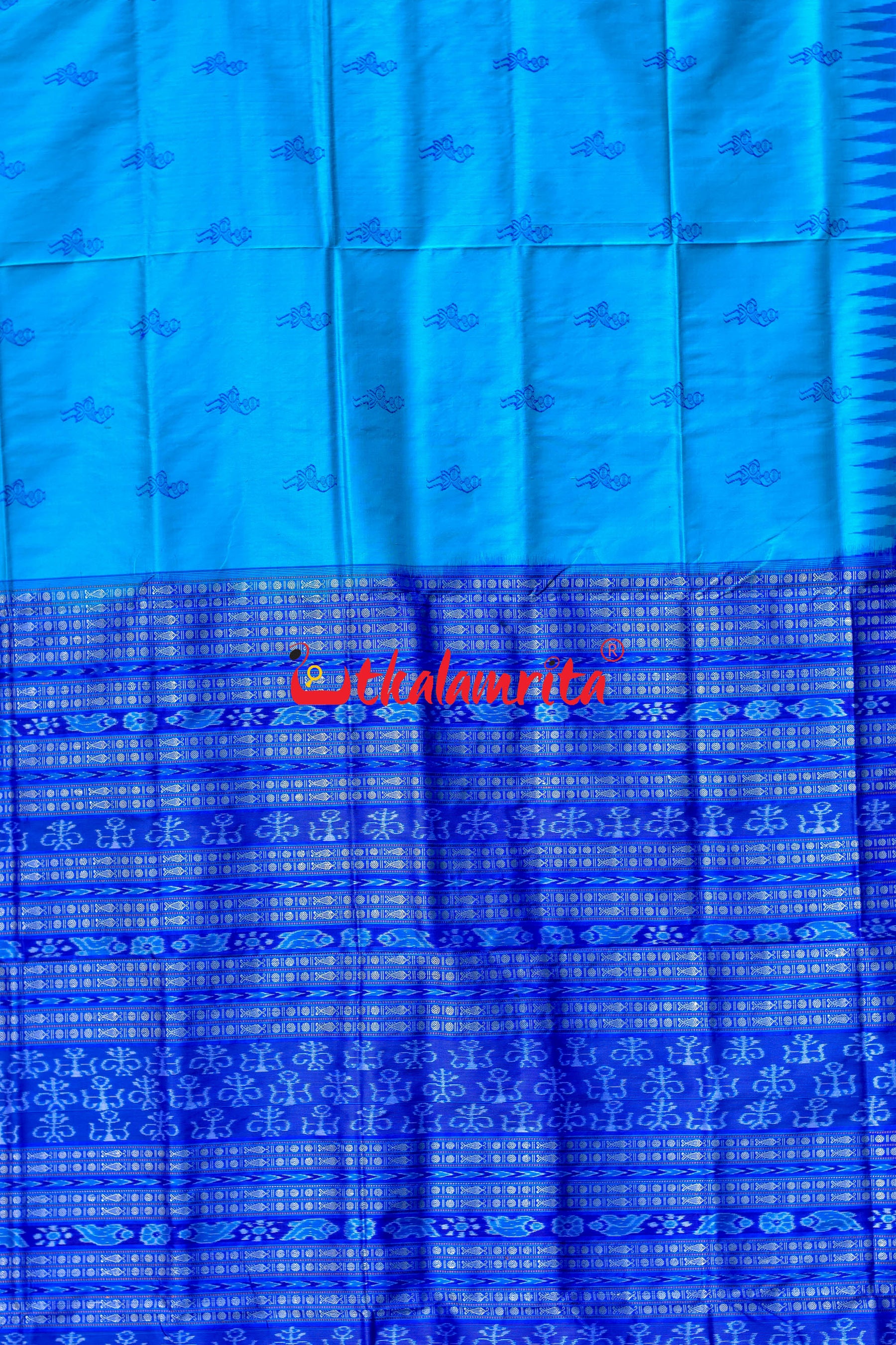 Tribal Blue With Deep Blue Sambalpuri Silk