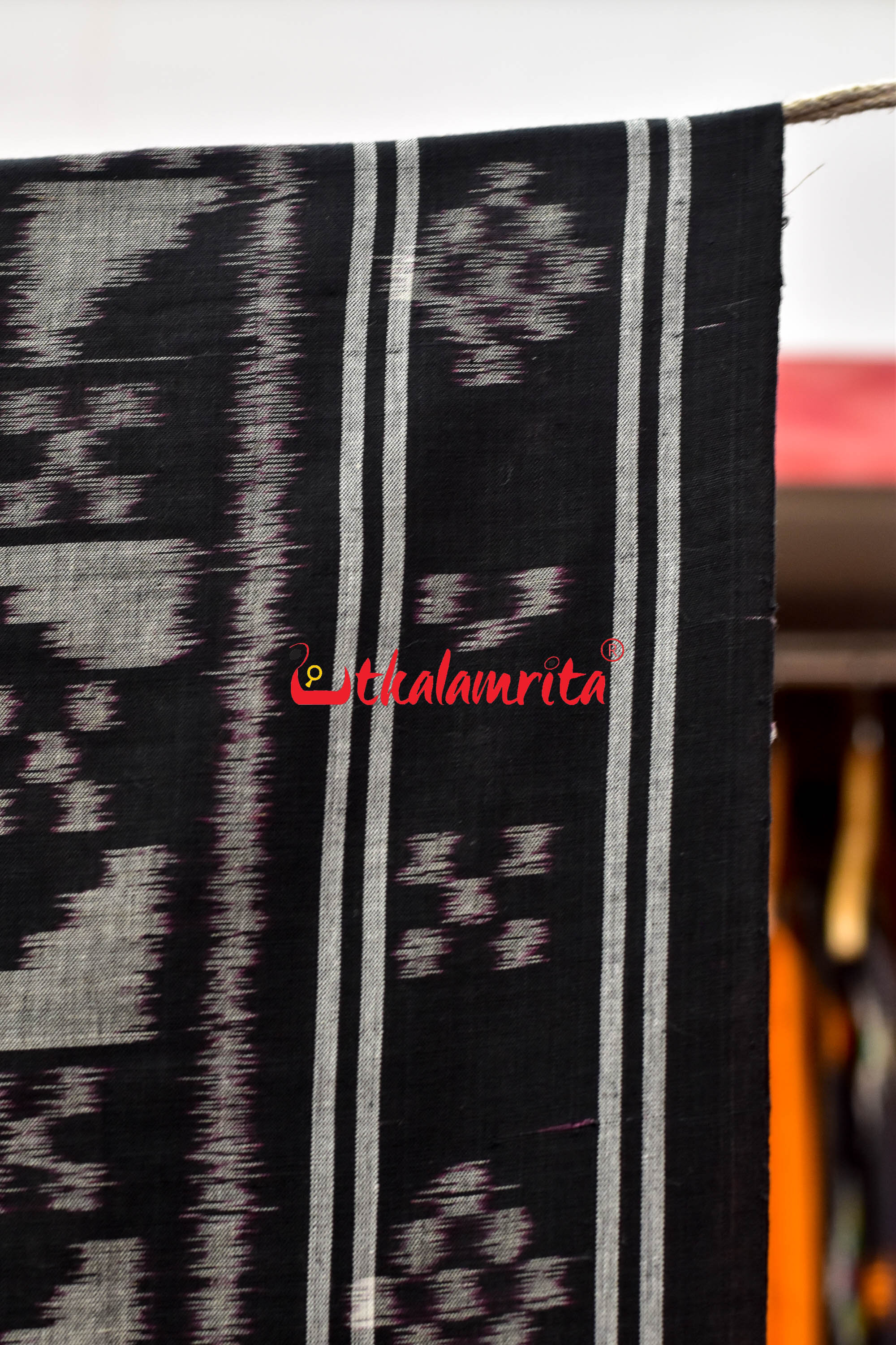 Red Black Scot Pasapali Tribal Anchal Khandua Cotton Saree