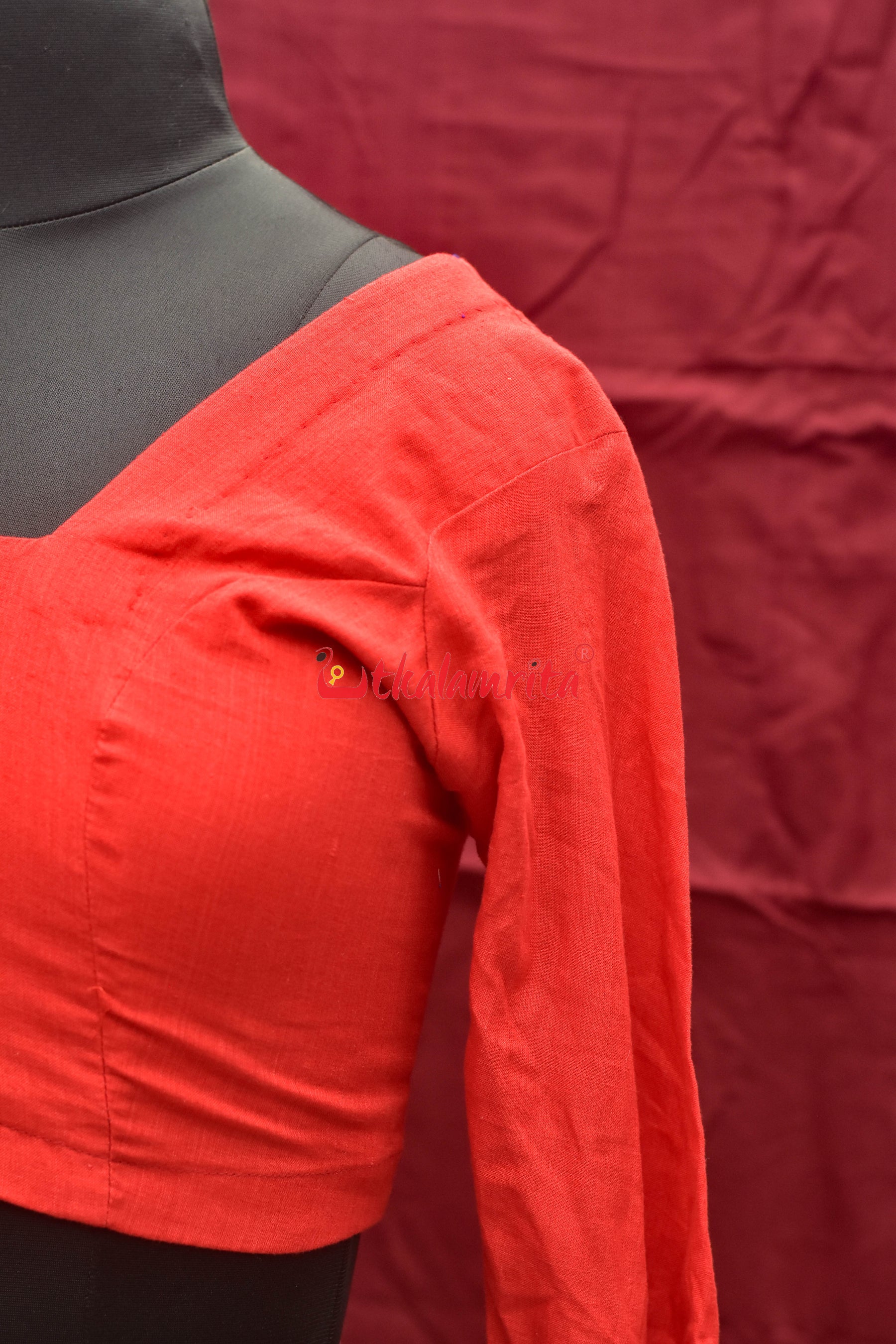 Tomato Red & Bows (Blouse)