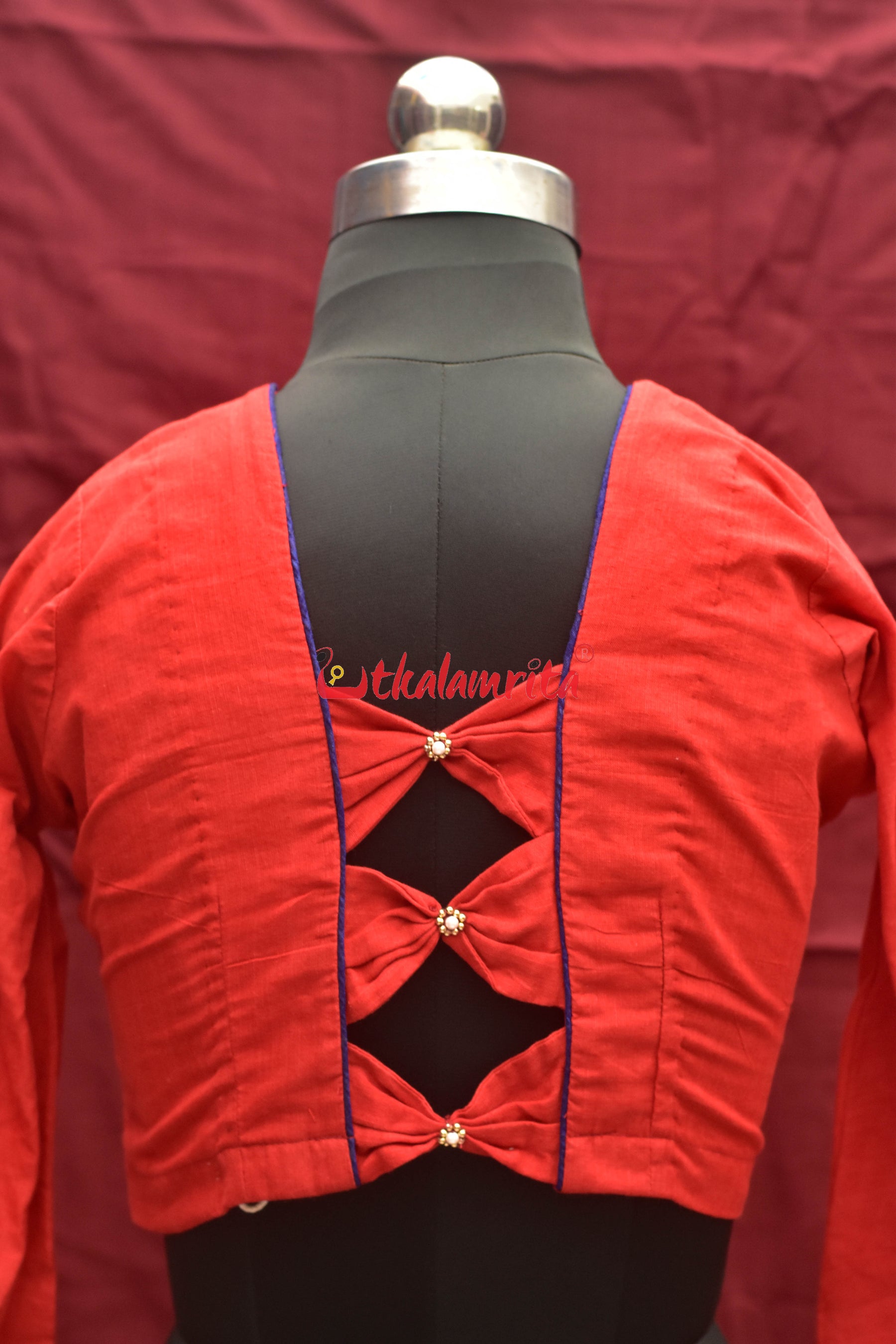 Tomato Red & Bows (Blouse)