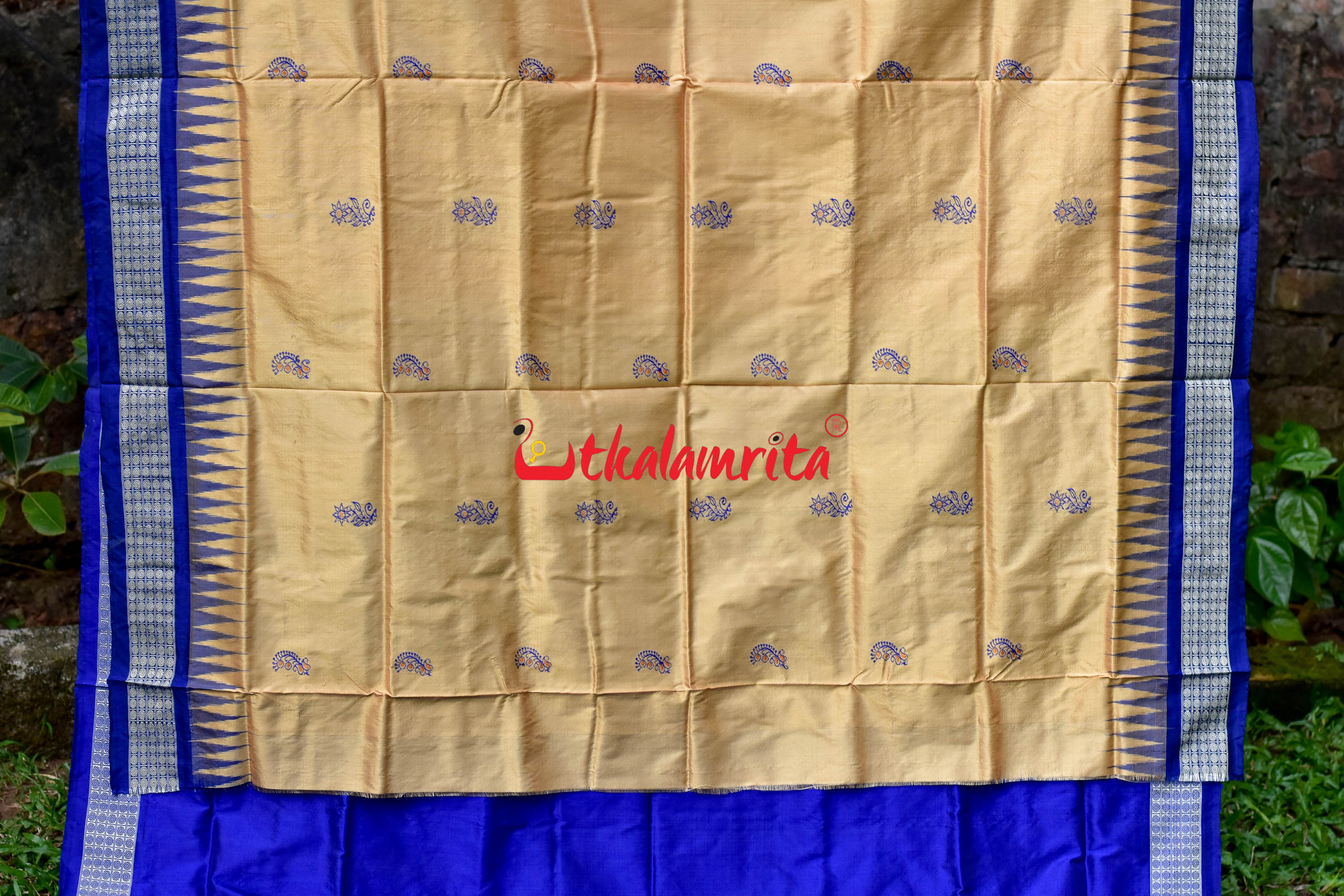 Chandan Blue Bomkai Silk Saree
