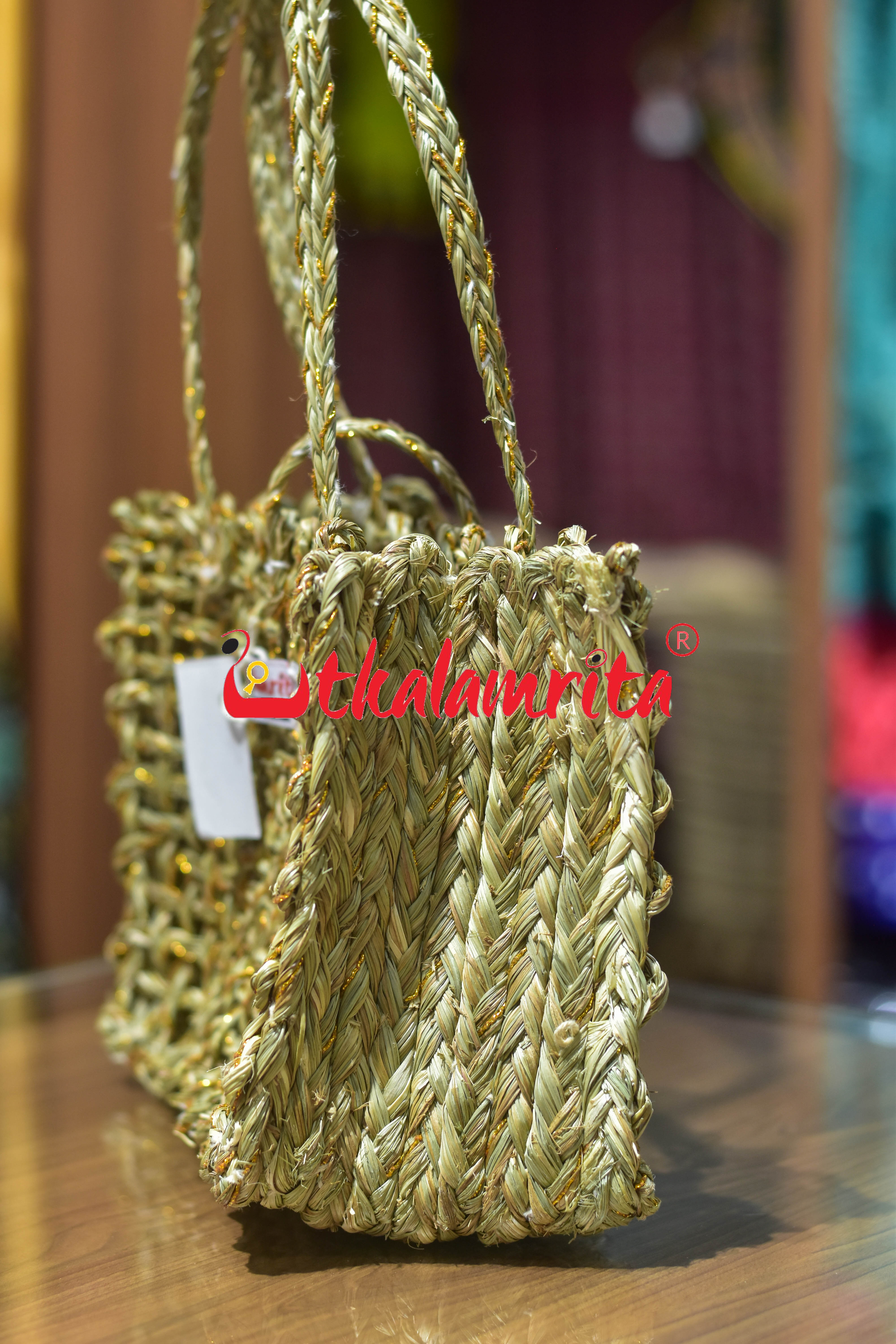 Sabai Grass Golden Jali Bag Hamper