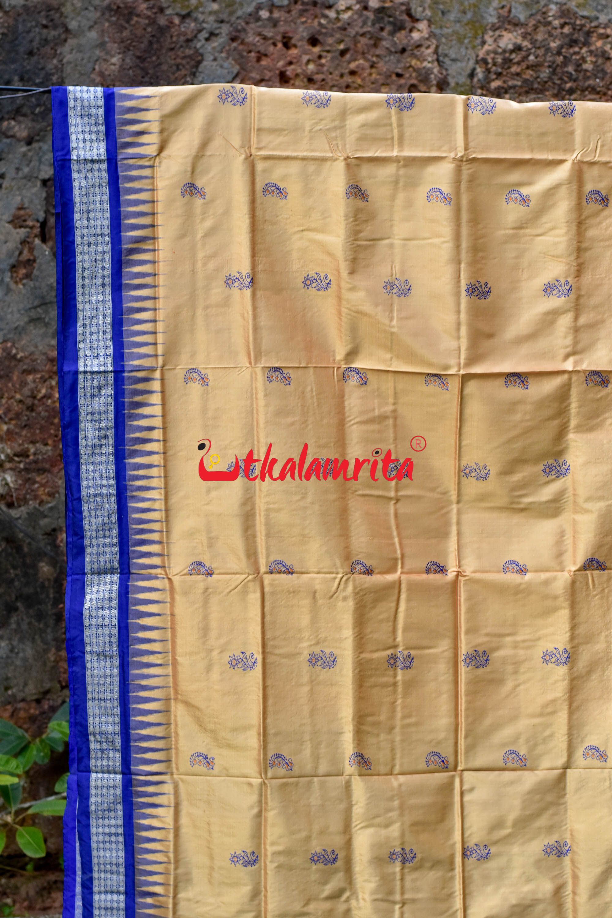 Chandan Blue Bomkai Silk Saree