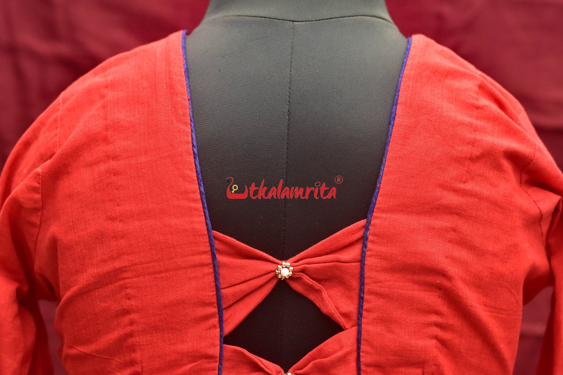 Tomato Red & Bows (Blouse)