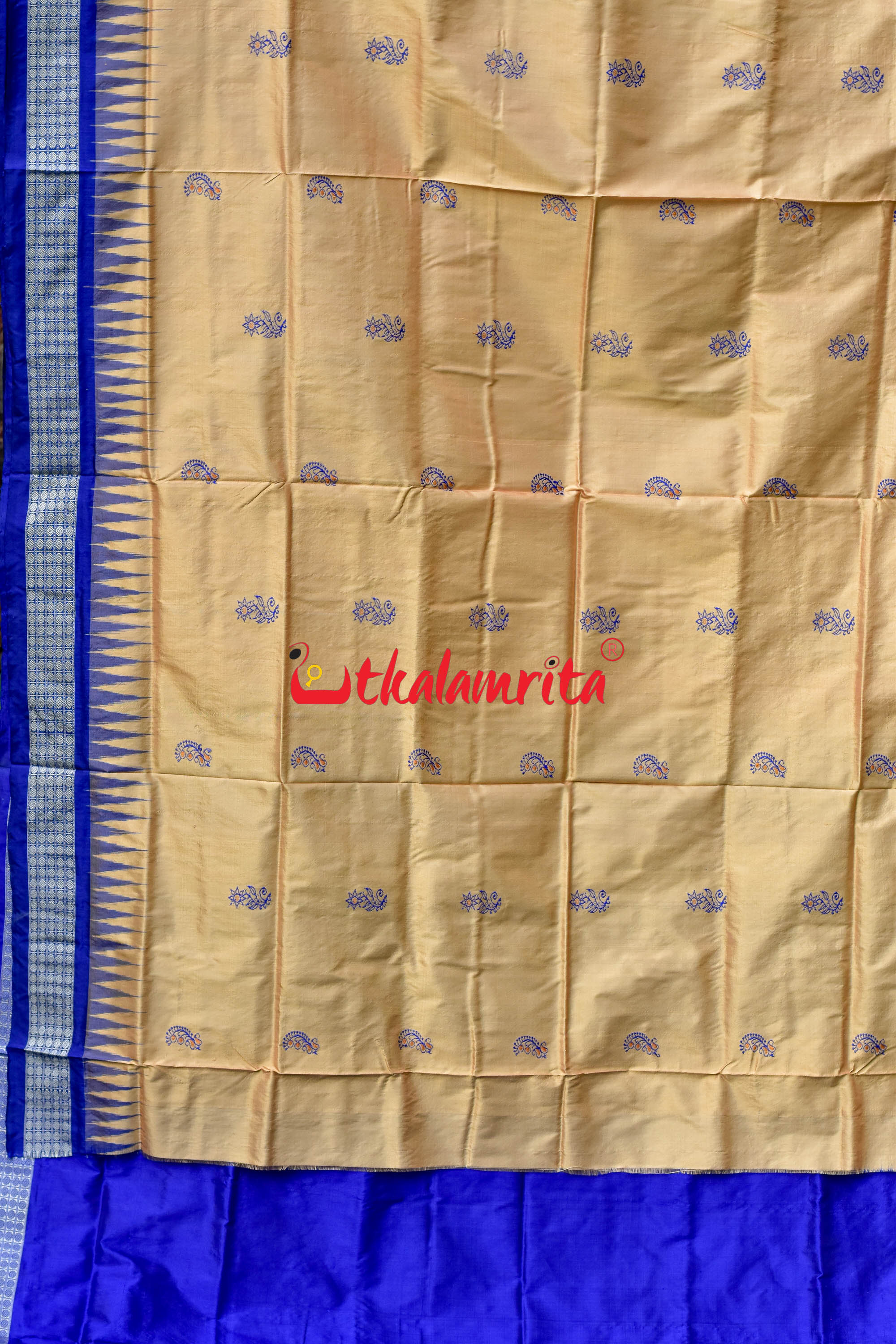 Chandan Blue Bomkai Silk Saree