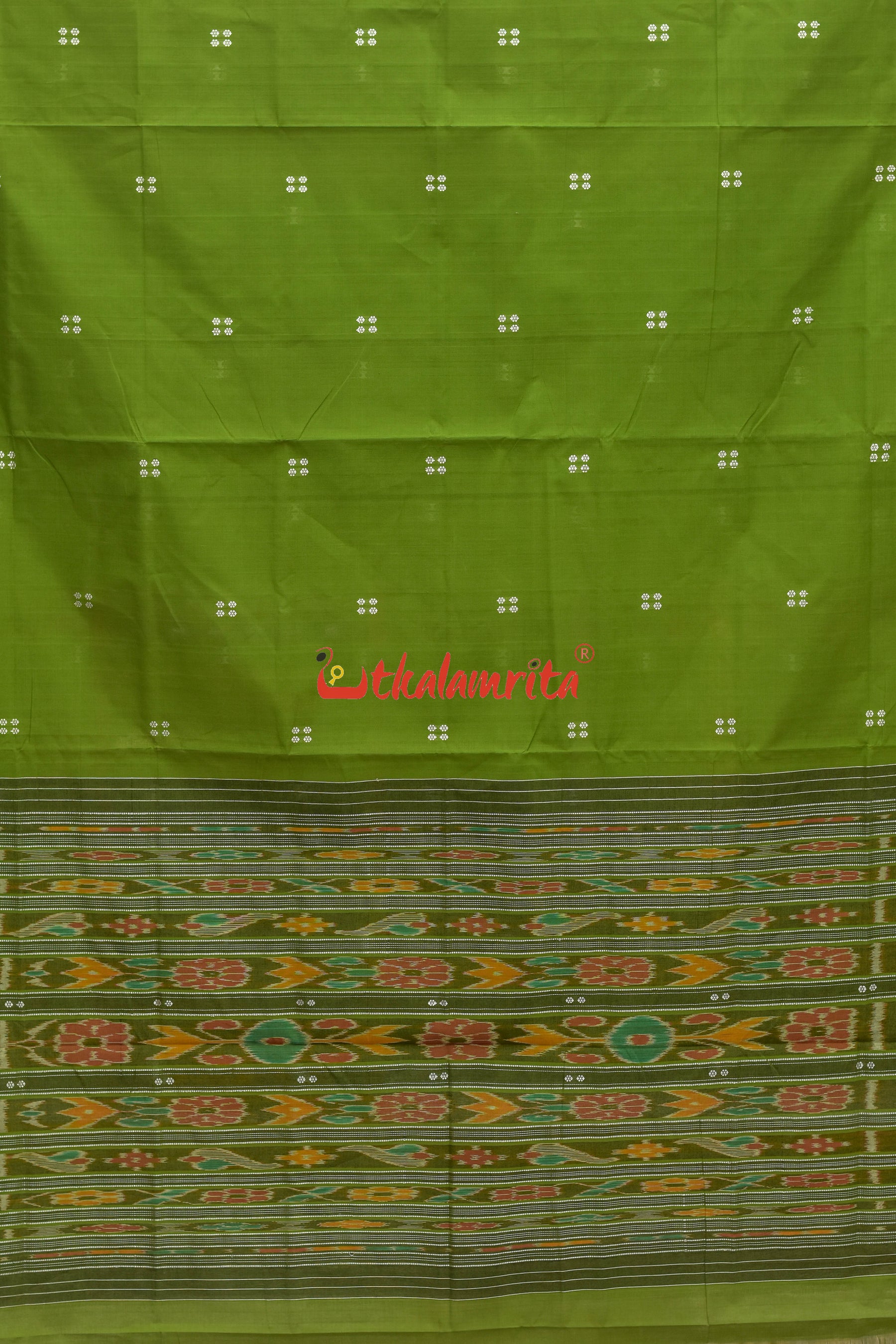 Mehndi Black Pittala Single Cotton Saree