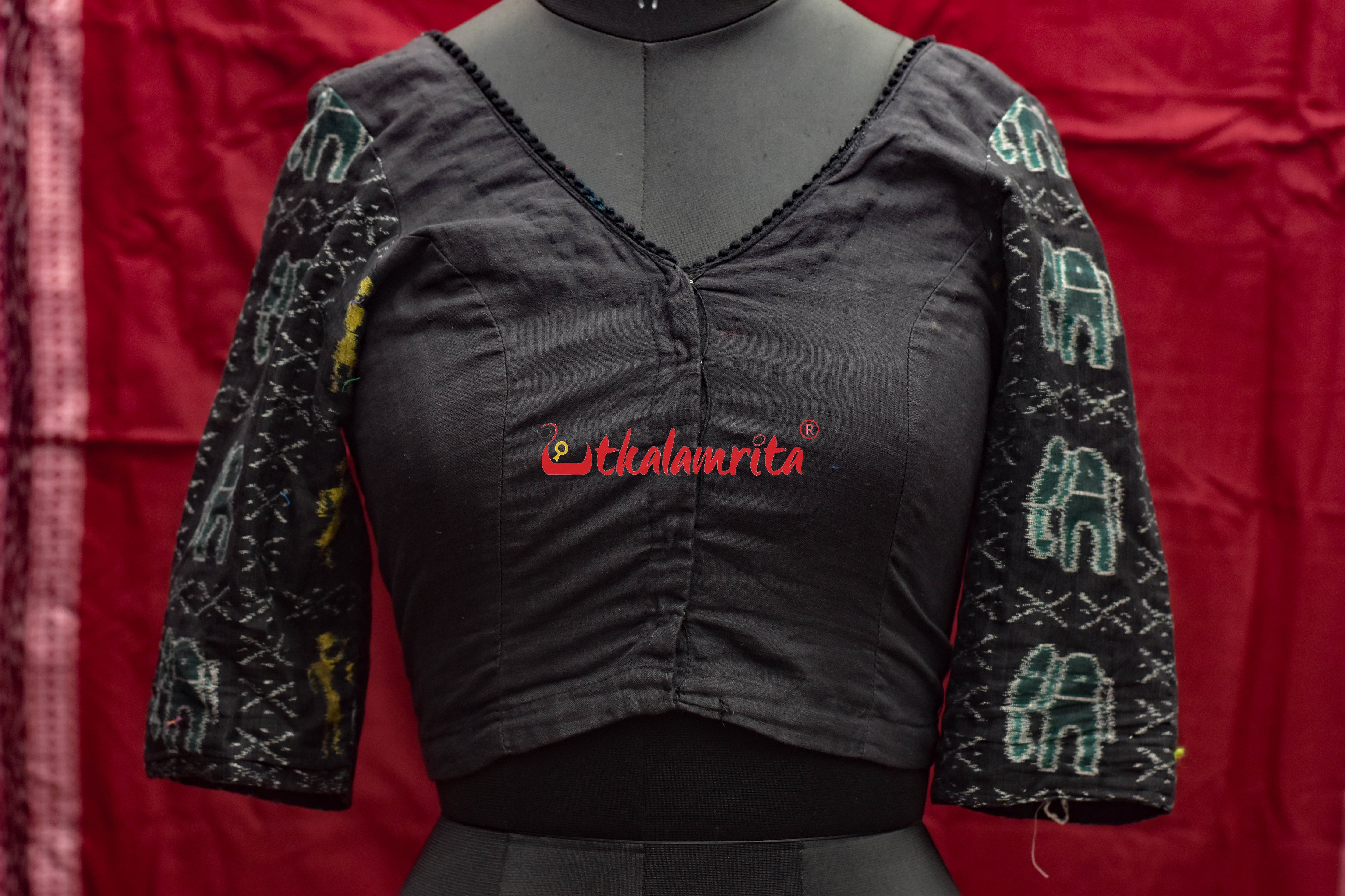 Black Tribals and Elephants (Blouse)