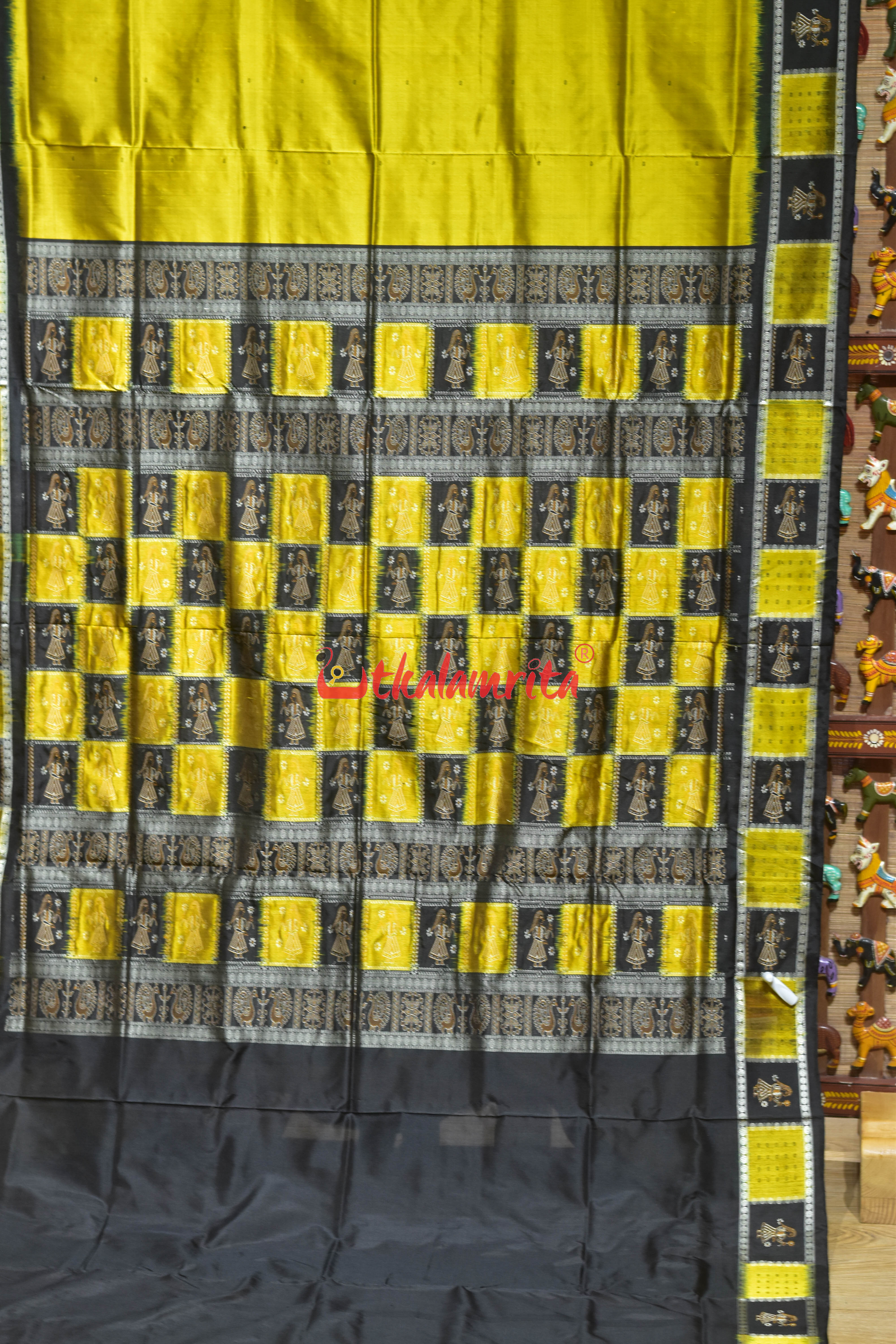 Golden Doll Border Bomkai Silk Saree