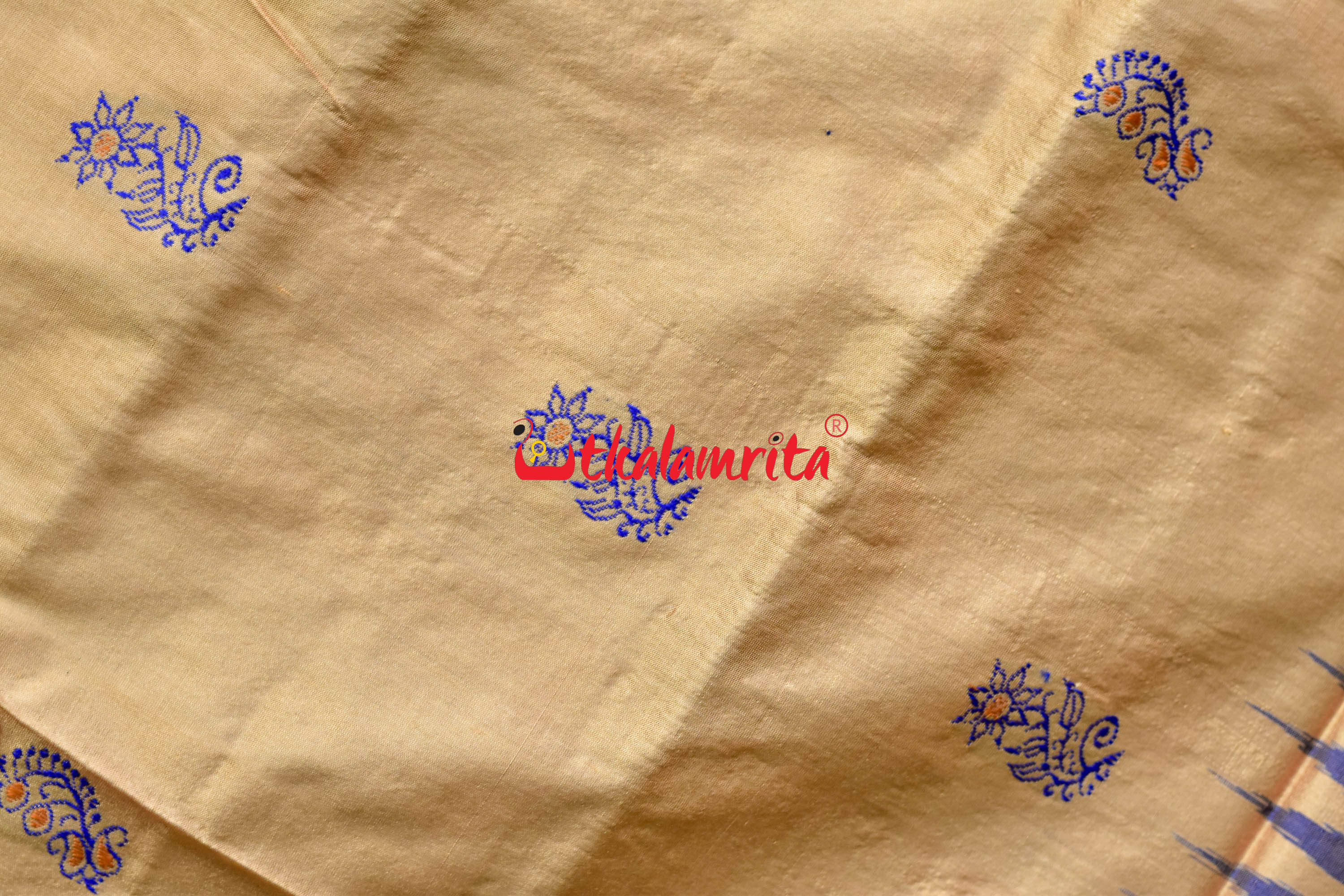 Chandan Blue Bomkai Silk Saree