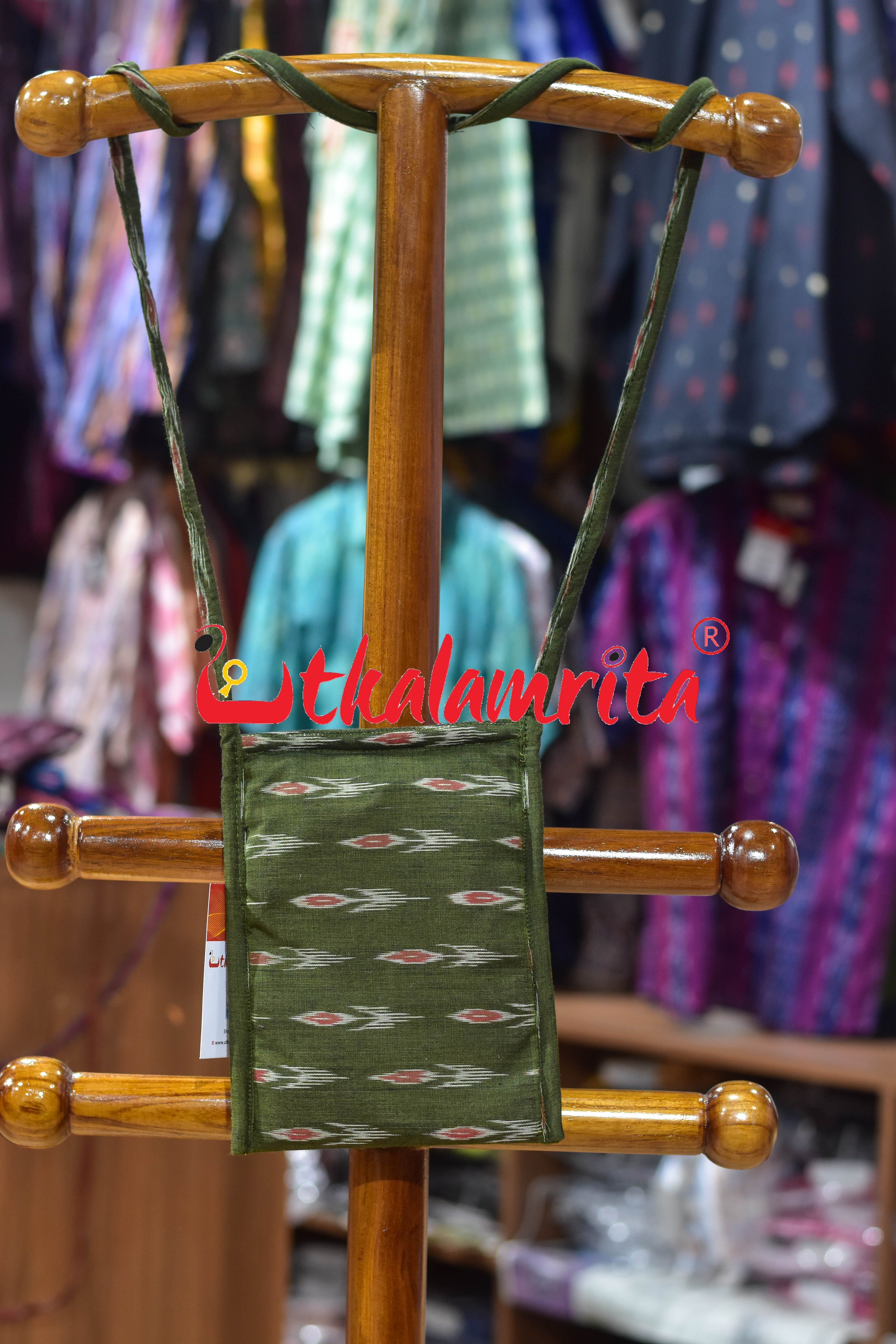 Olive Green Labanga Bandha Mobile Sling Bag