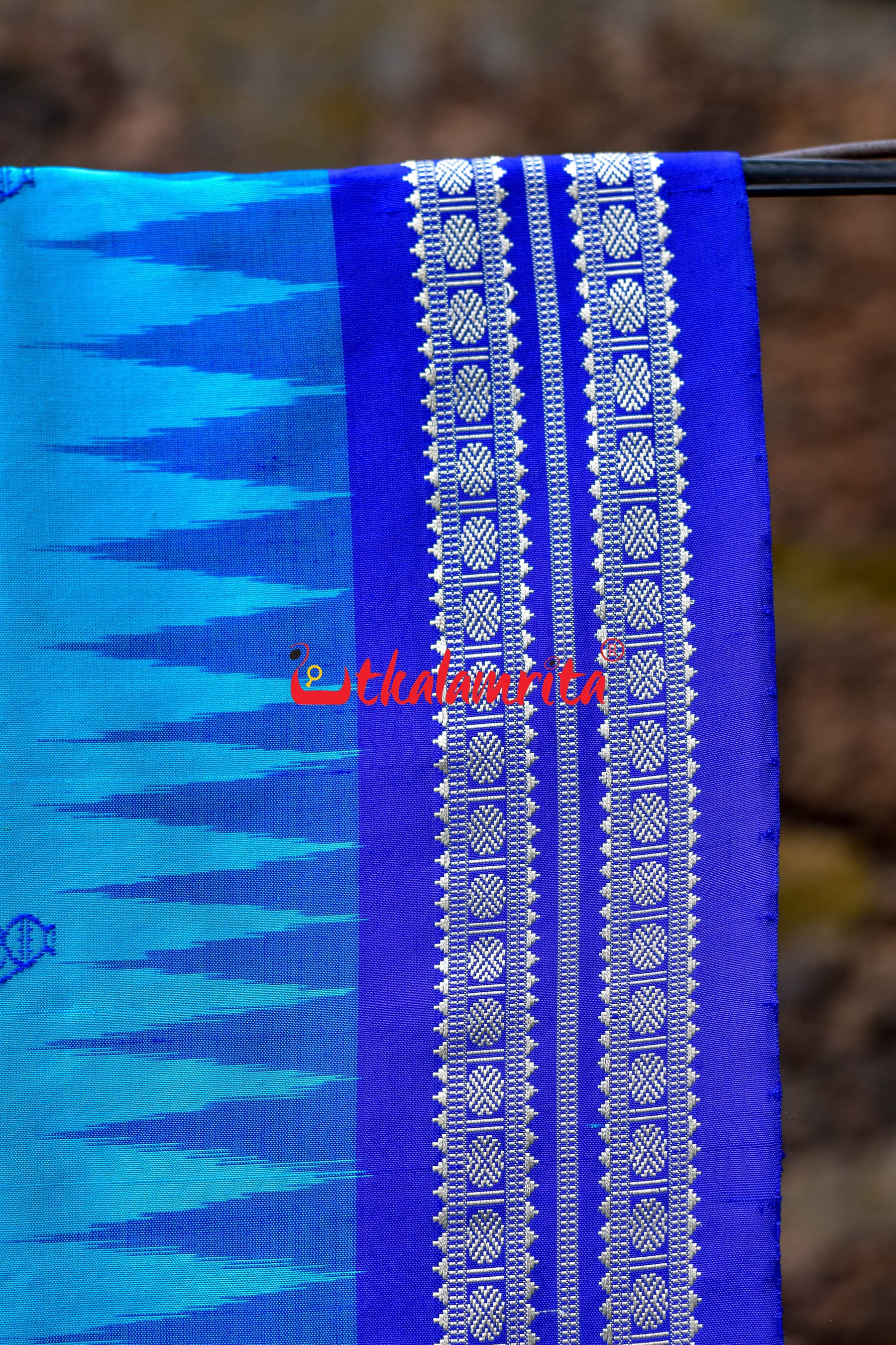 Tribal Blue With Deep Blue Sambalpuri Silk