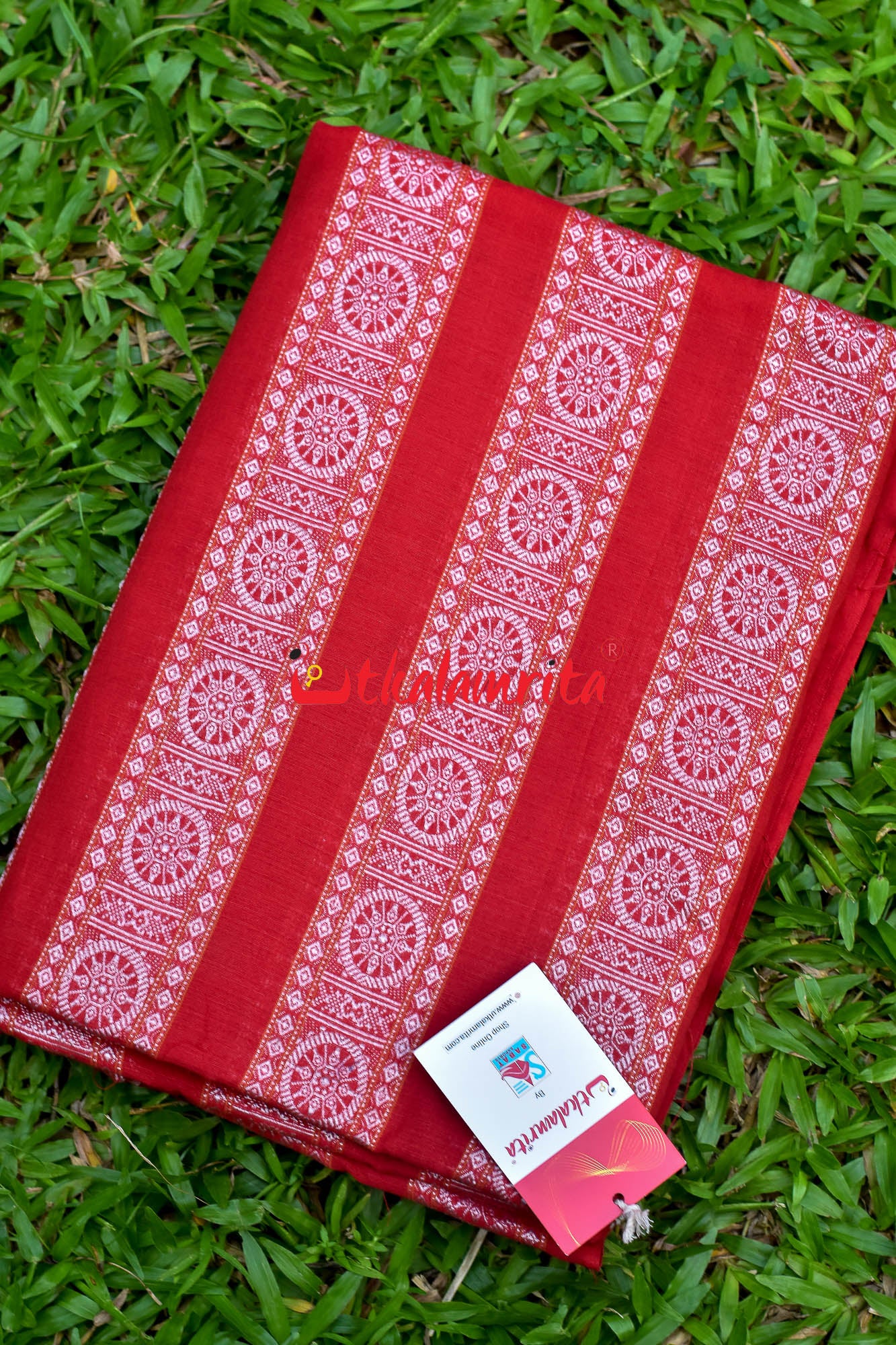 Red Yellow Lines Konark Chakra (Fabric)