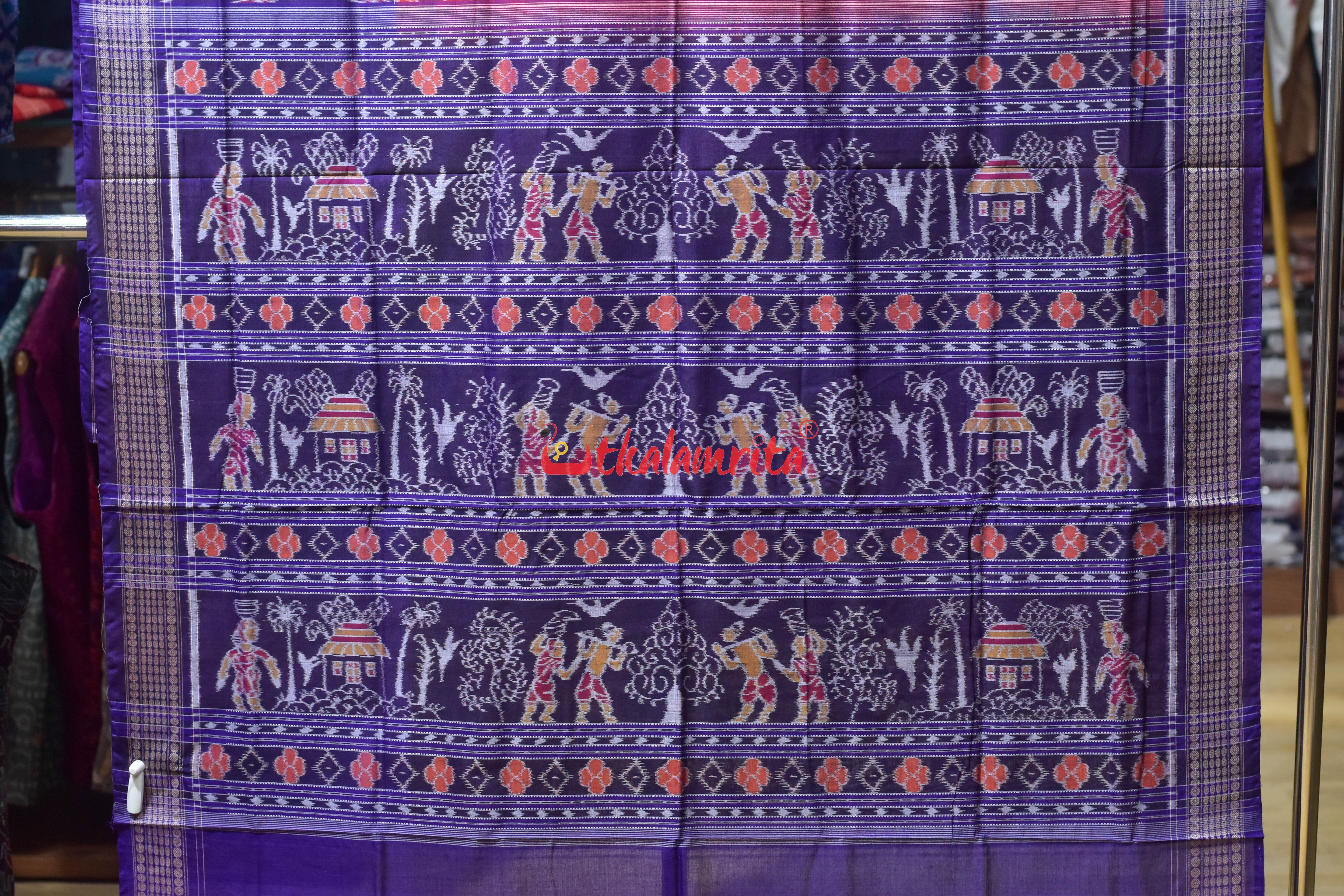 Red Konark with Nartaki Sambalpuri Cotton Saree