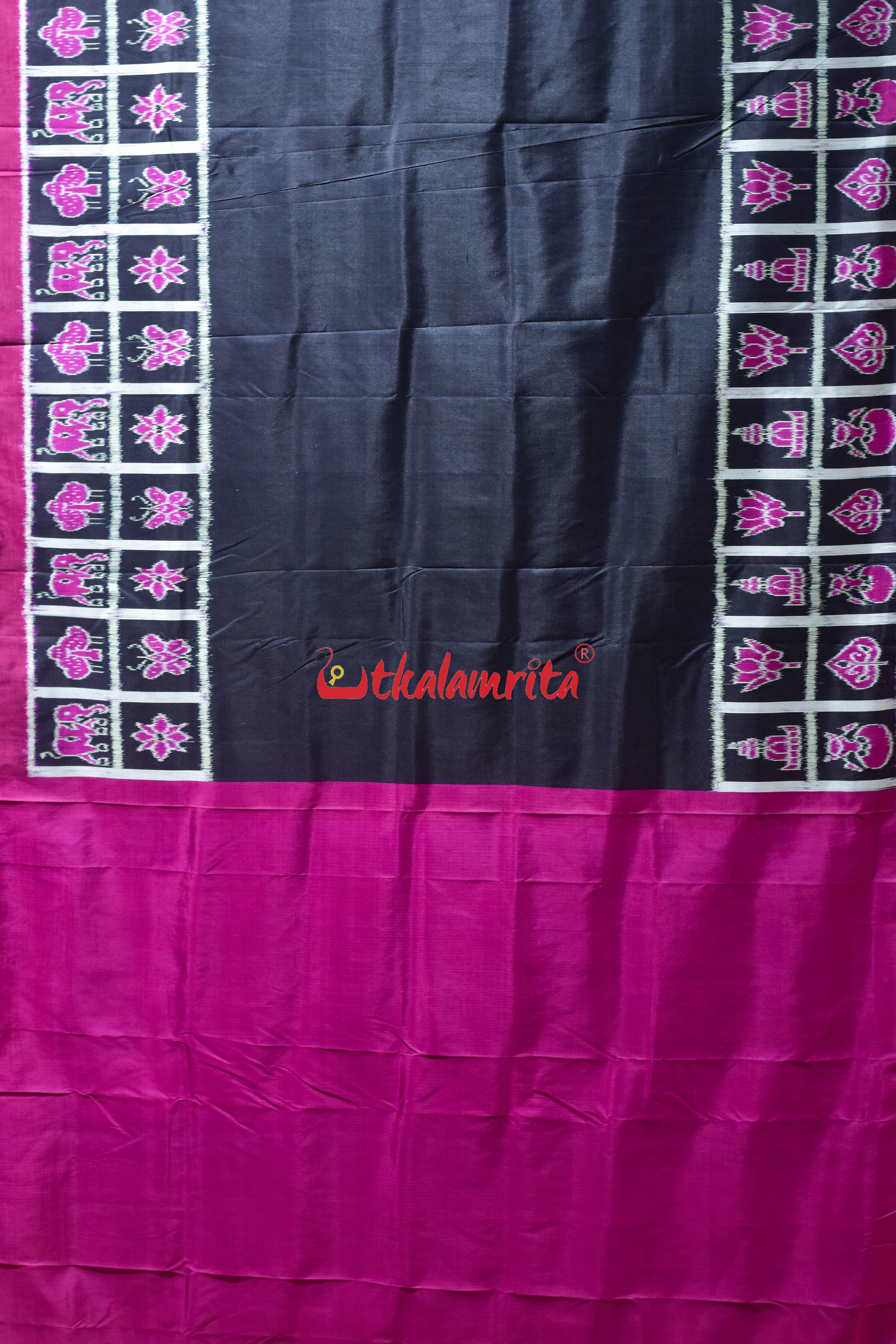 Black Nabakothi Border Khandua Silk Saree