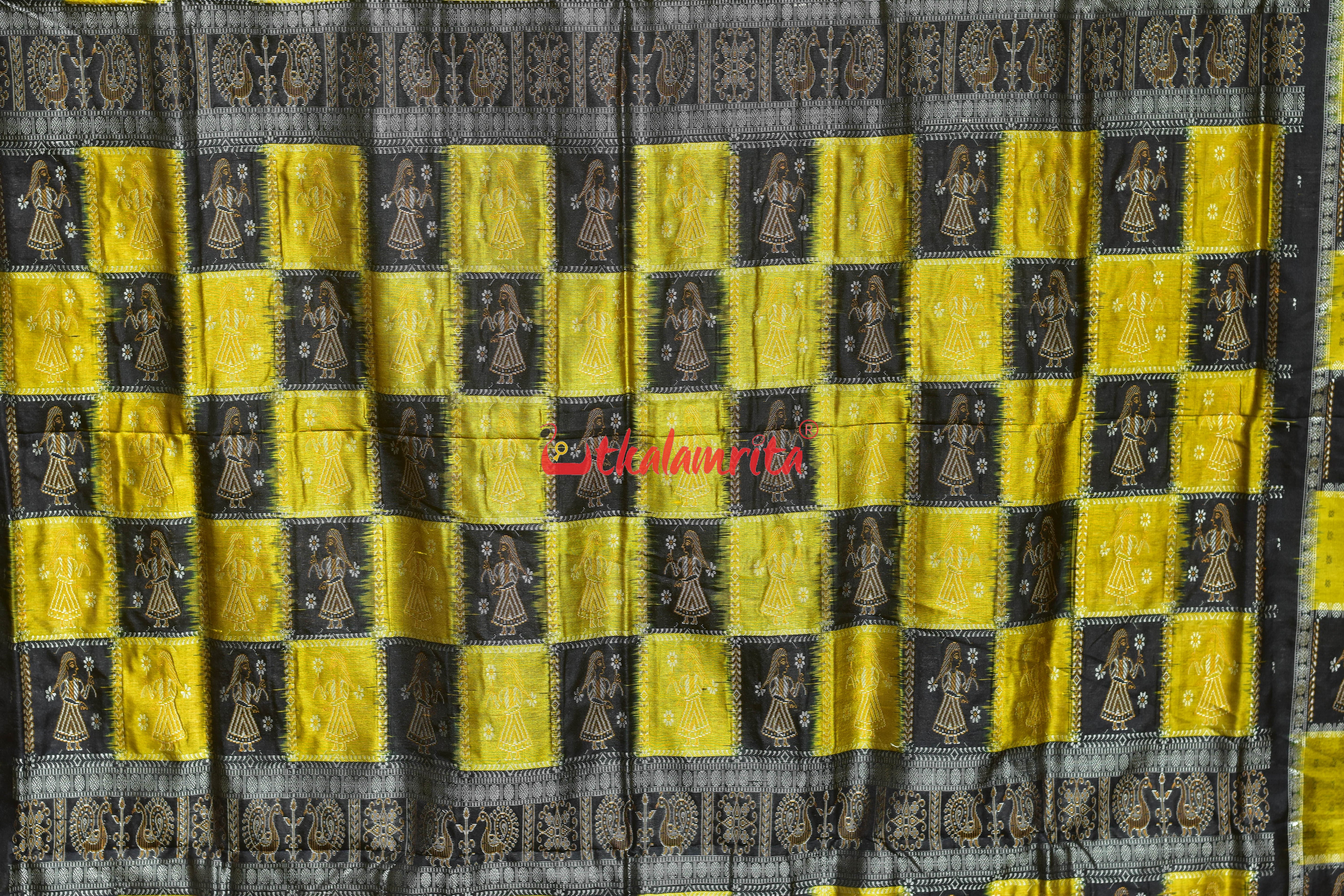 Golden Doll Border Bomkai Silk Saree