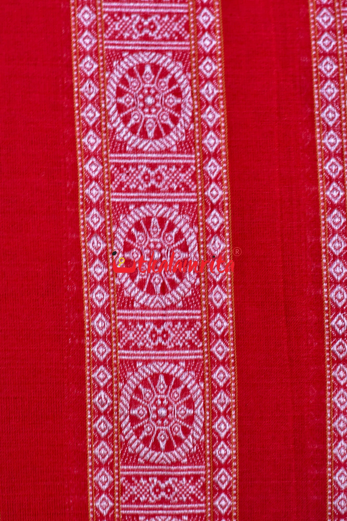 Red Yellow Lines Konark Chakra (Fabric)