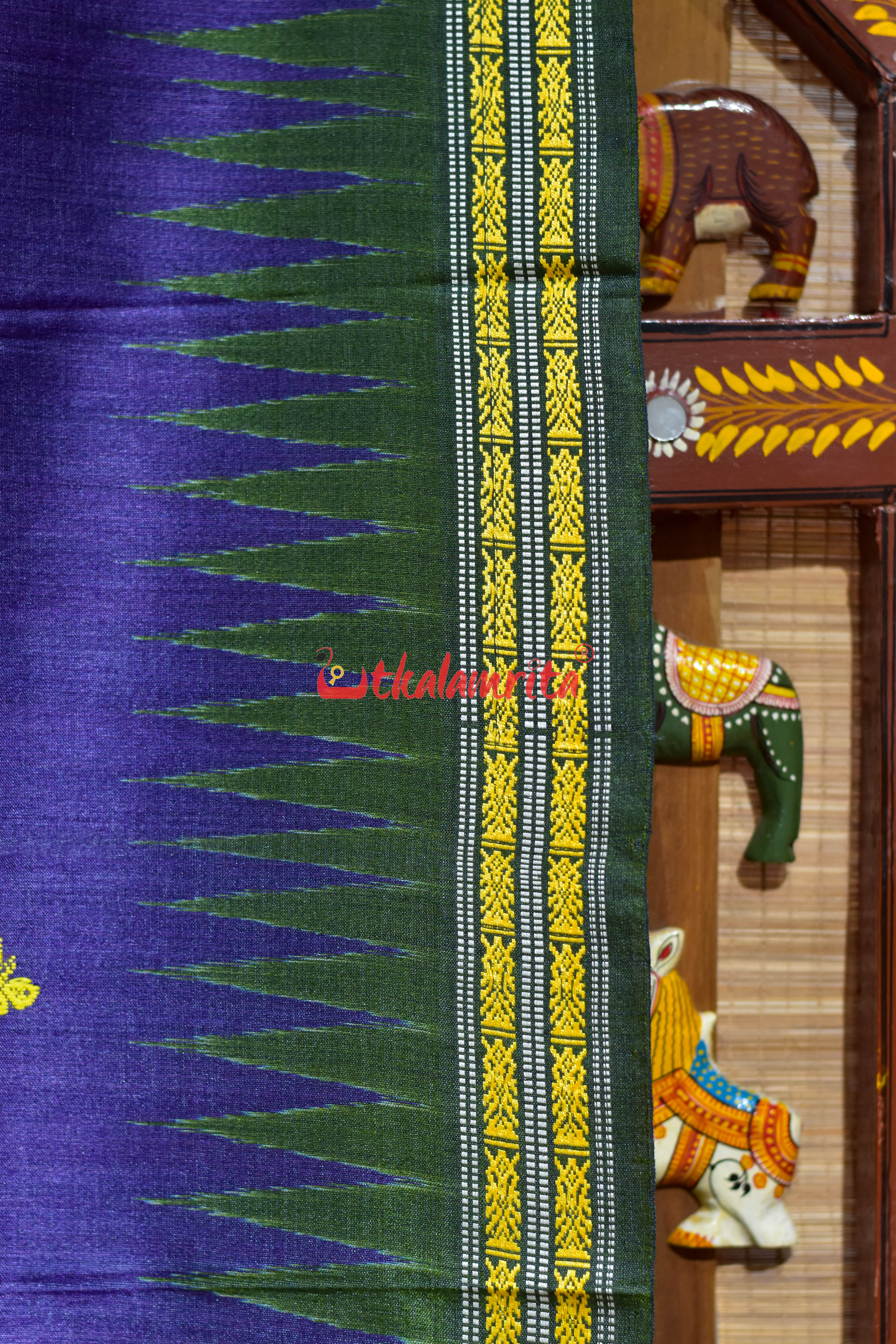 Multi Butterfly on Violet Dolabedi Gopalpur Tussar Silk Saree