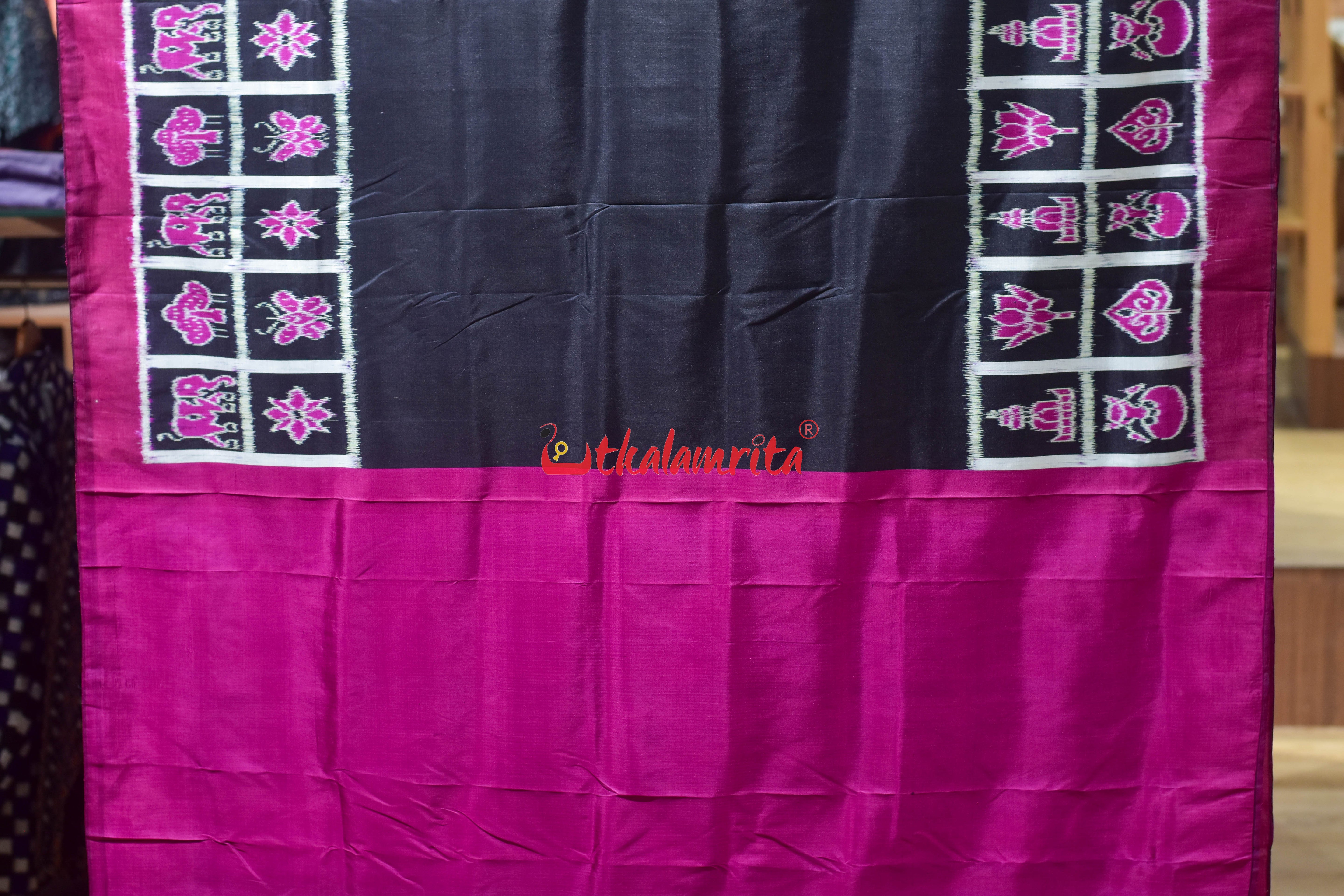Black Nabakothi Border Khandua Silk Saree