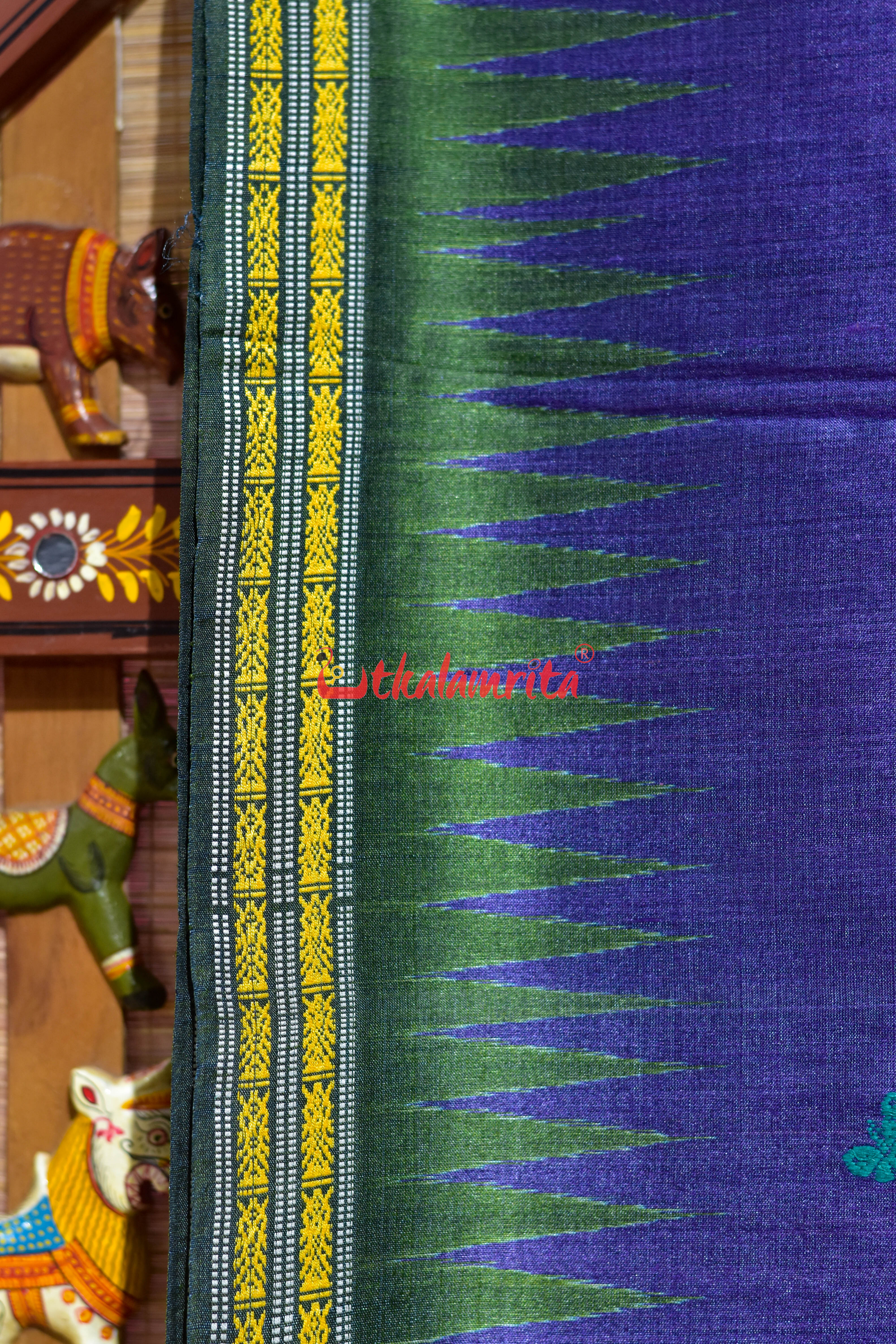 Multi Butterfly on Violet Dolabedi Gopalpur Tussar Silk Saree