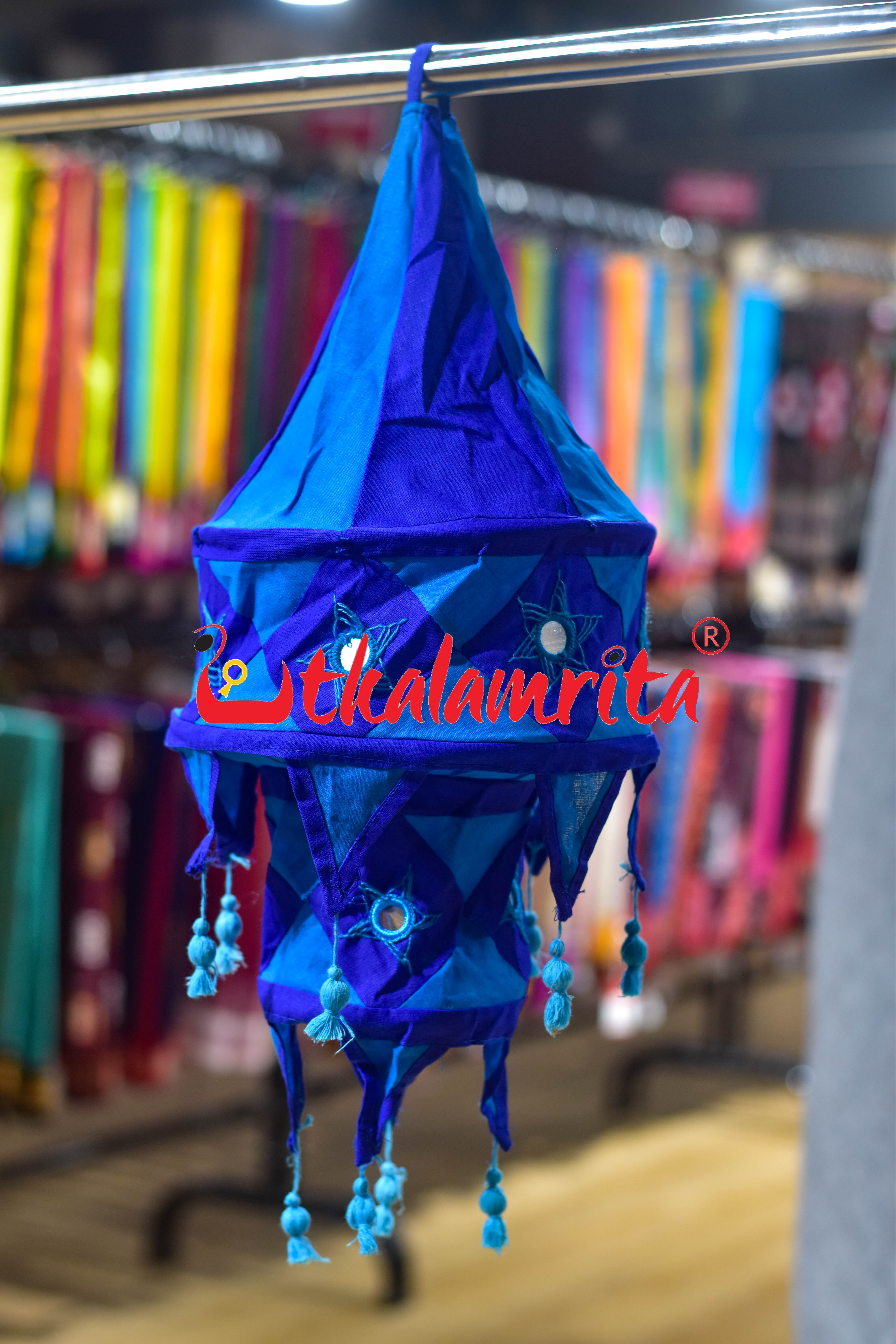 Dark Blue Special 2-Step Round Lampshade