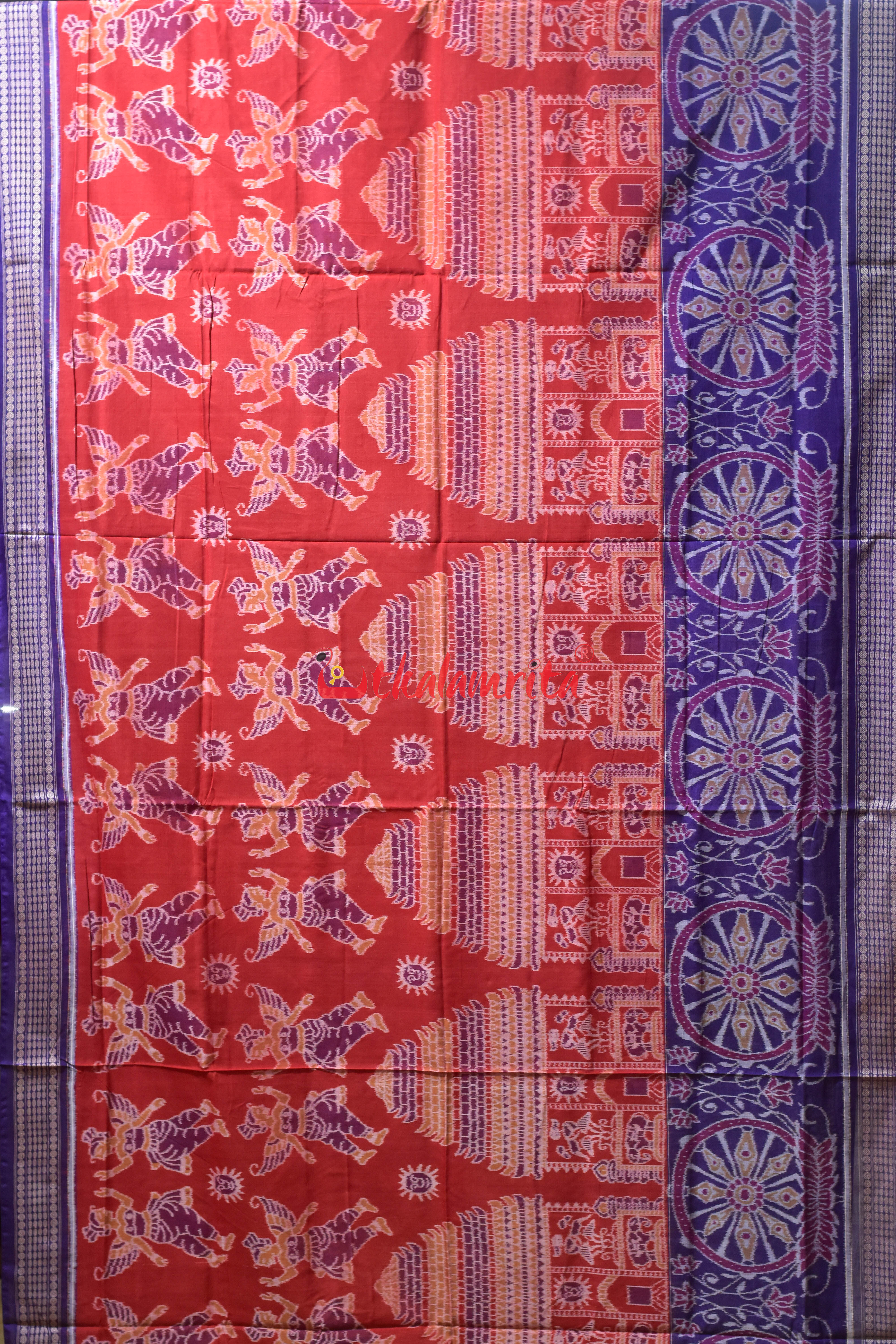 Red Konark with Nartaki Sambalpuri Cotton Saree
